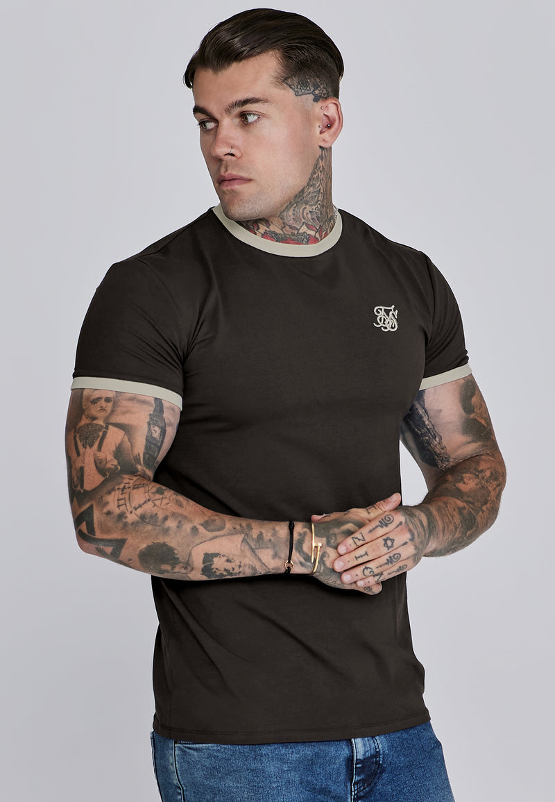 Brown and Stone Ringer T-Shirt