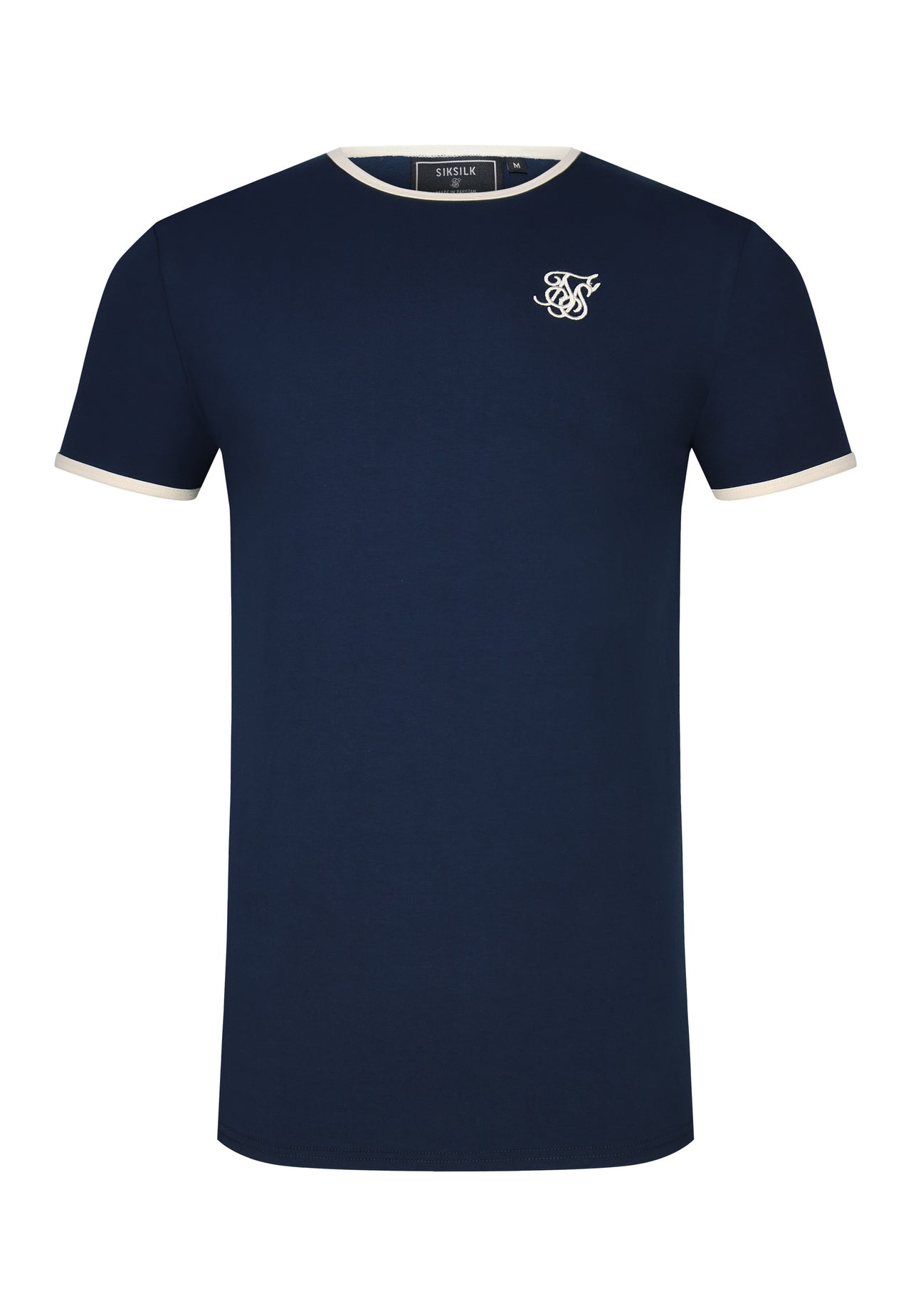 Navy and Ecru Ringer T-Shirt (5)