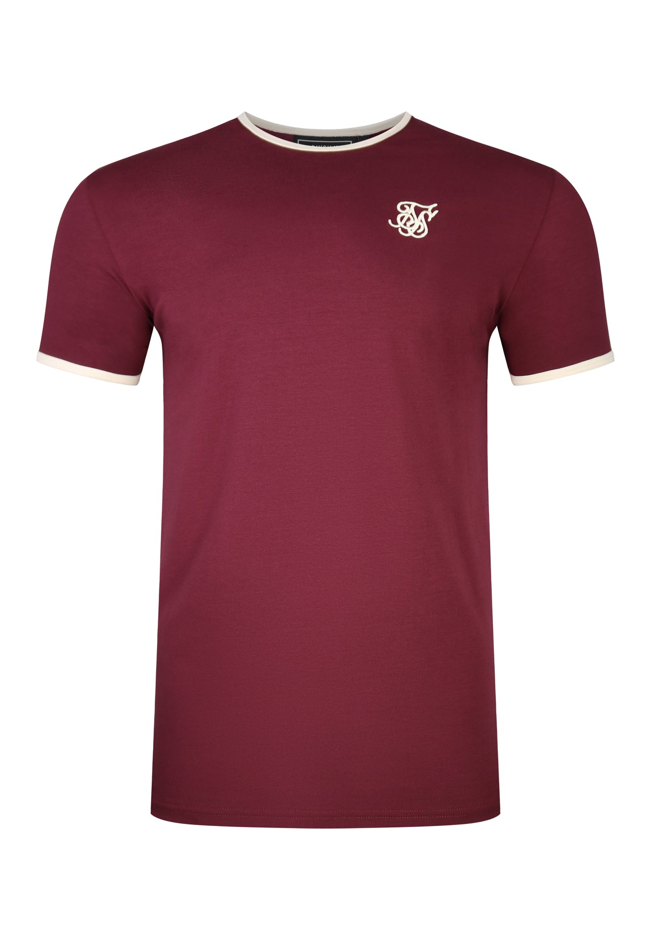Burgundy and Ecru Ringer T-Shirt (5)