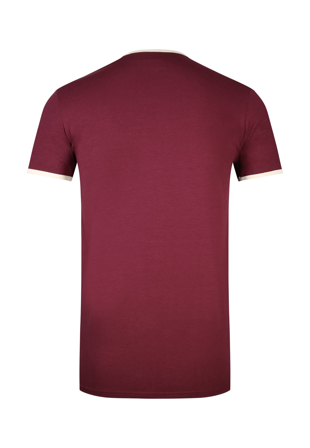 Burgundy and Ecru Ringer T-Shirt (6)