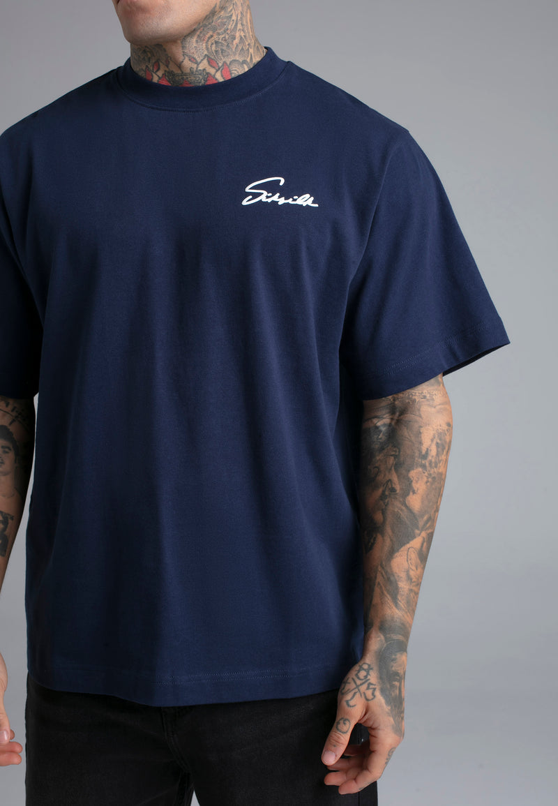 Navy Script T-Shirt (2)