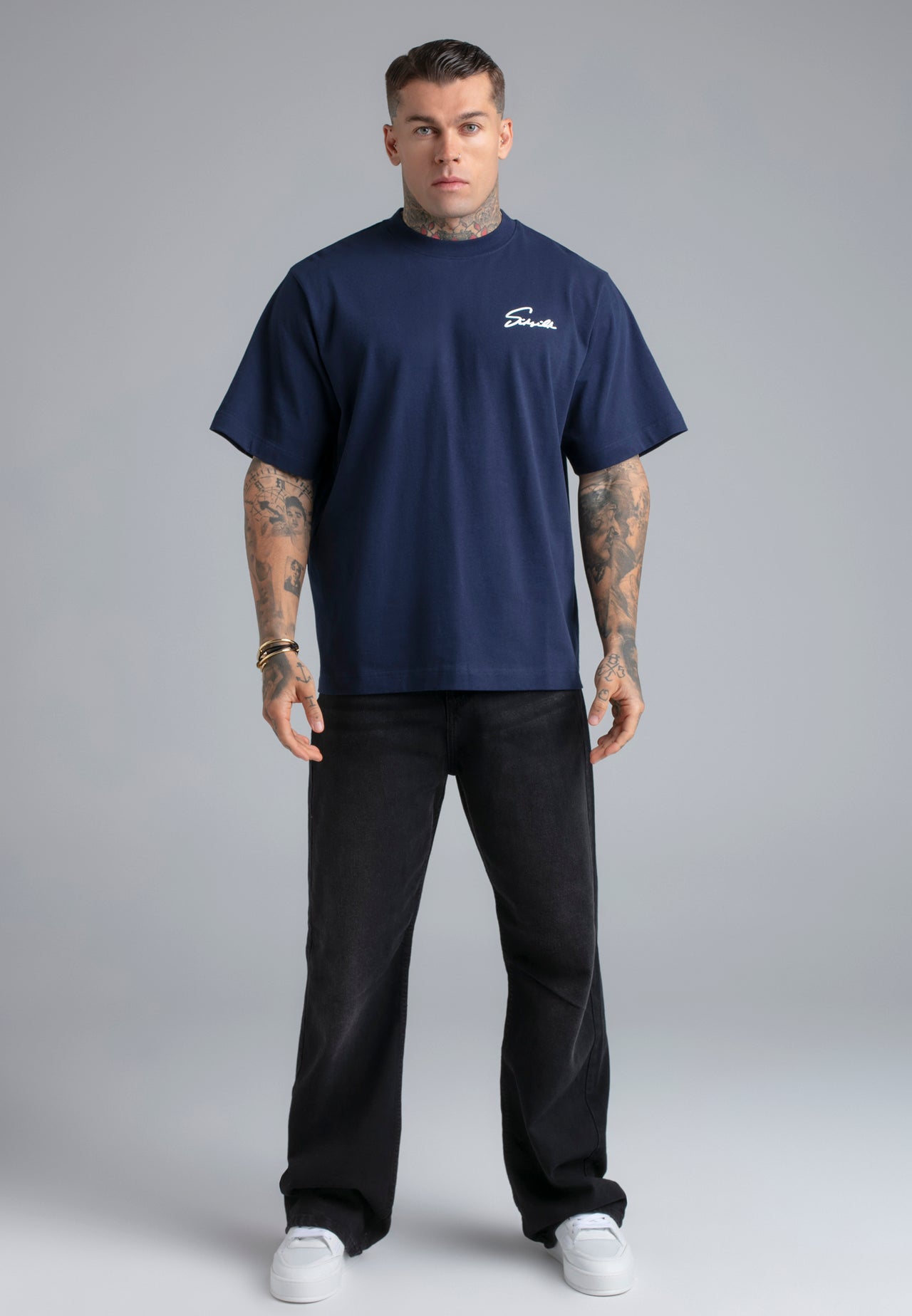 Navy Script T-Shirt (3)