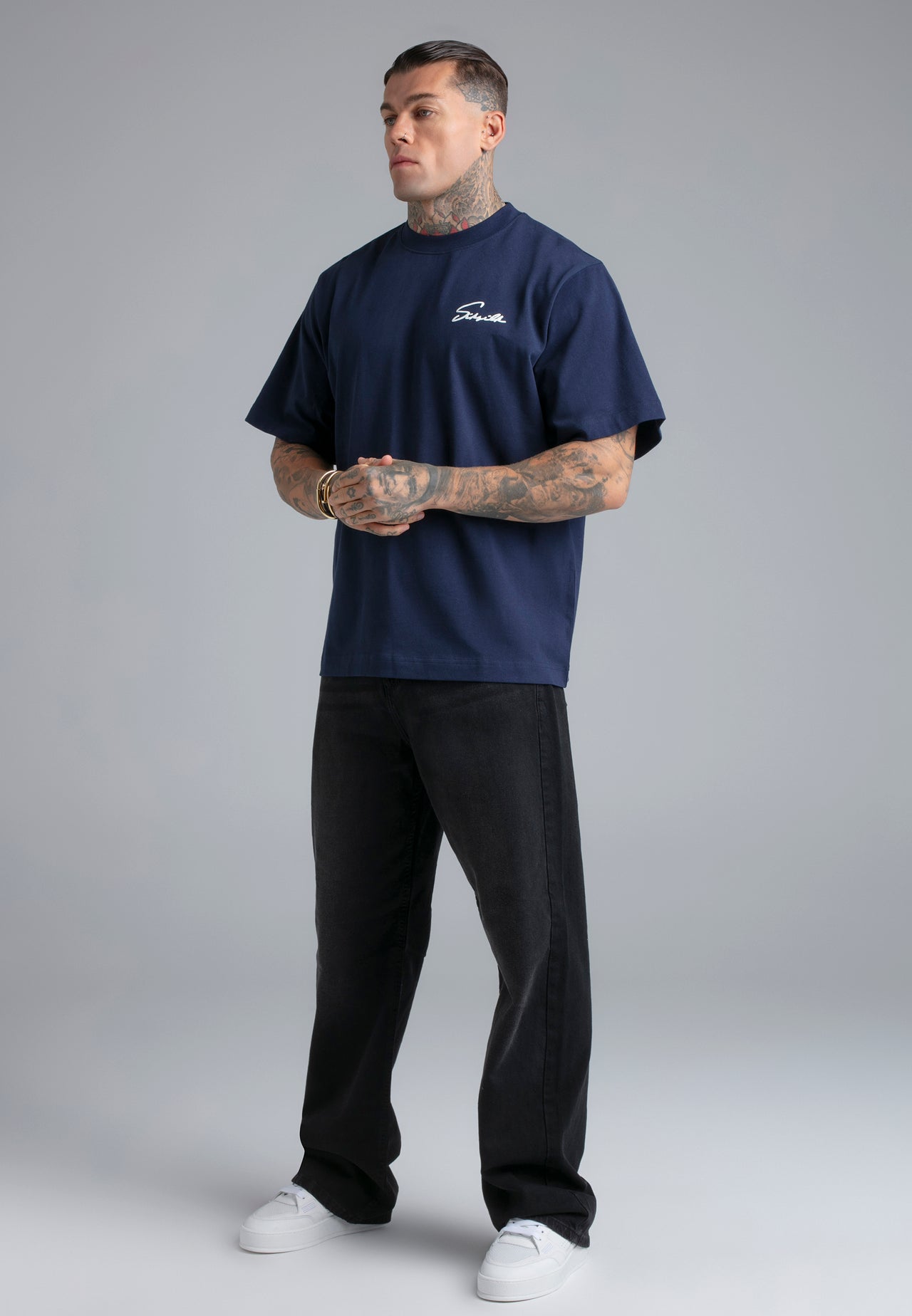 Navy Script T-Shirt (4)