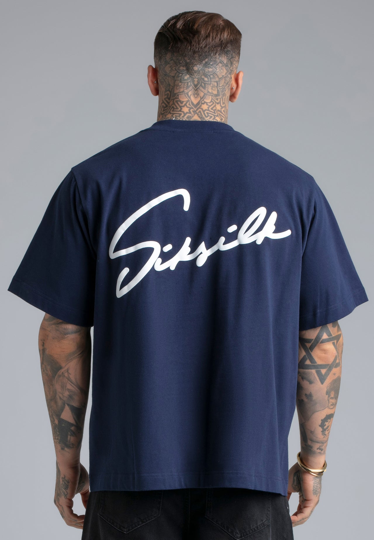 Navy Script T-Shirt (1)