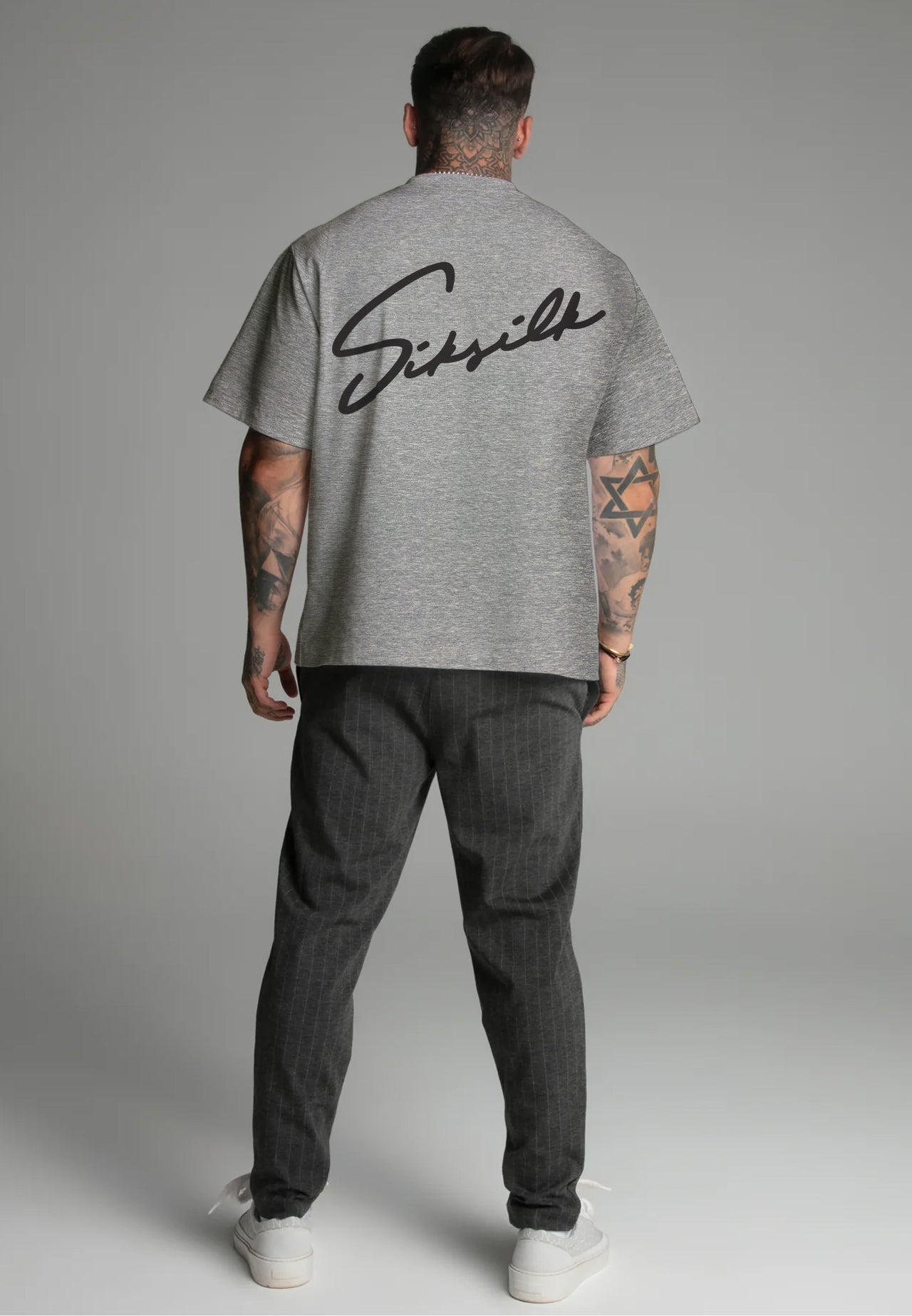 Grey Marl Script T-Shirt (1)
