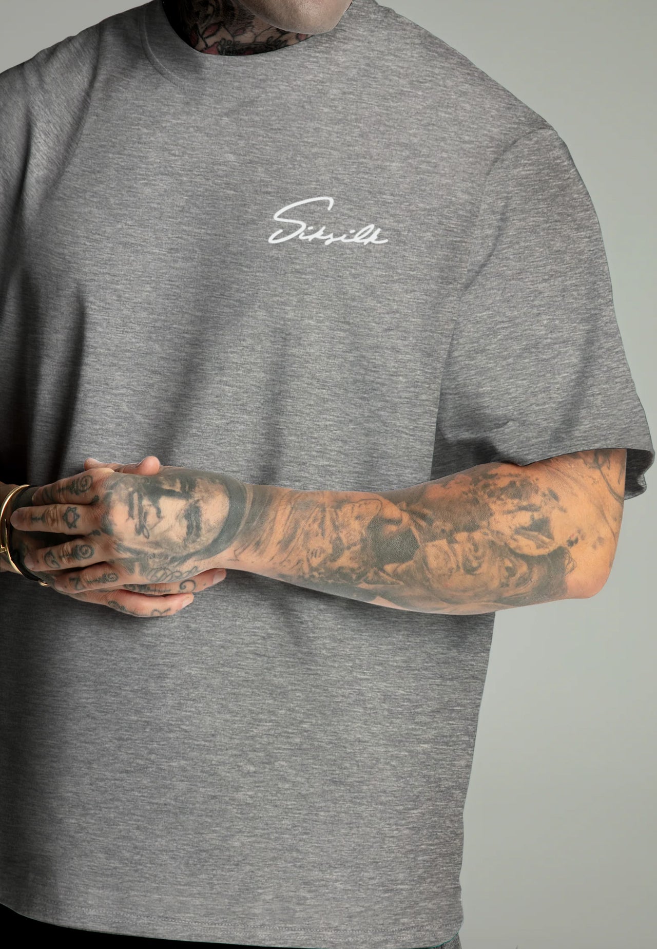 Grey Marl Script T-Shirt (3)