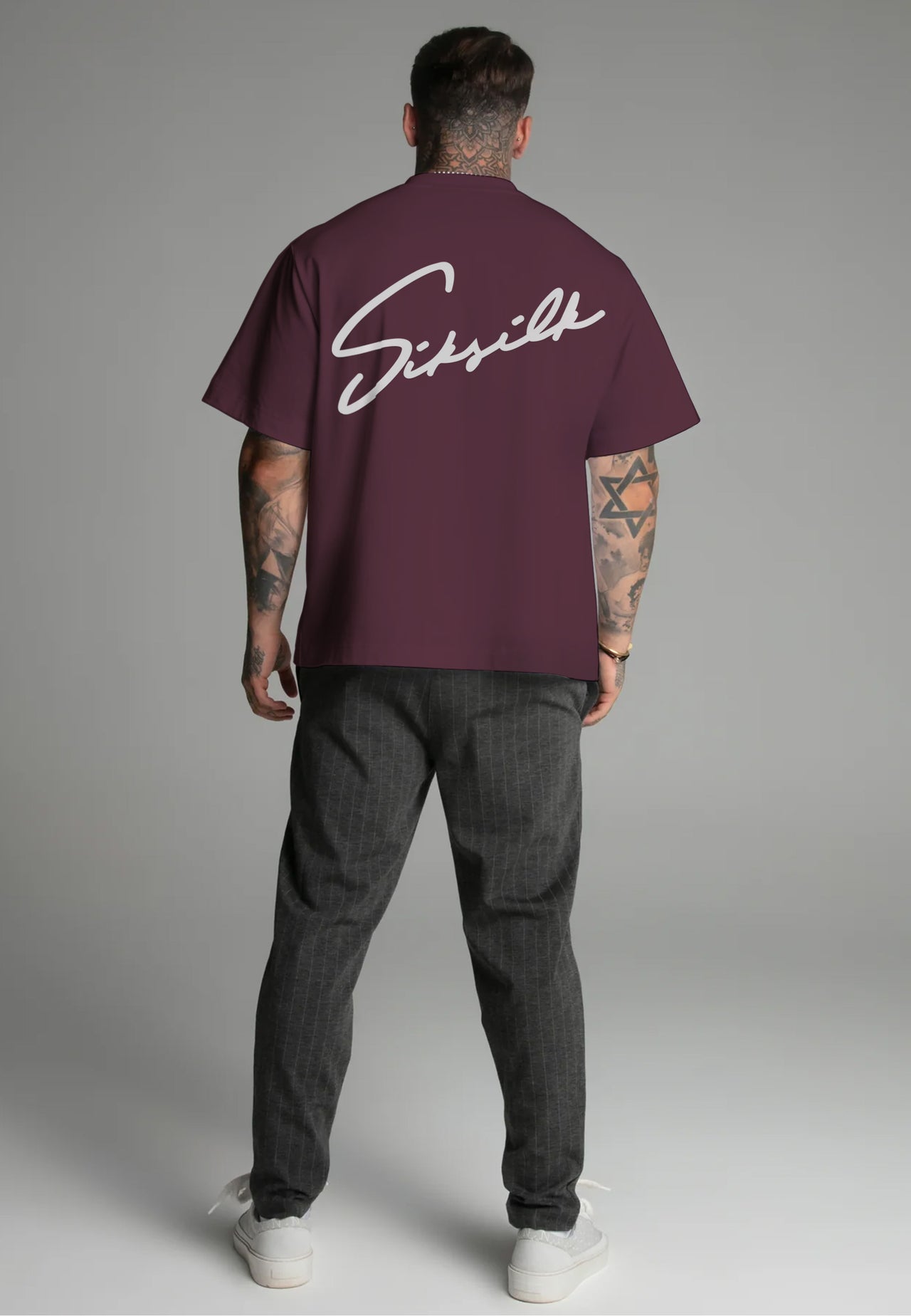 Burgundy Script T-Shirt (1)