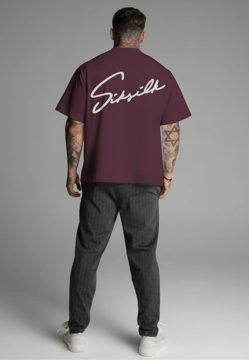Burgundy Script T-Shirt (1)