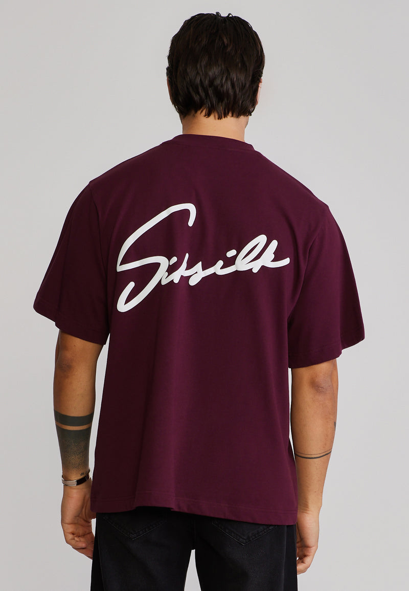 Burgundy Script T-Shirt (1)
