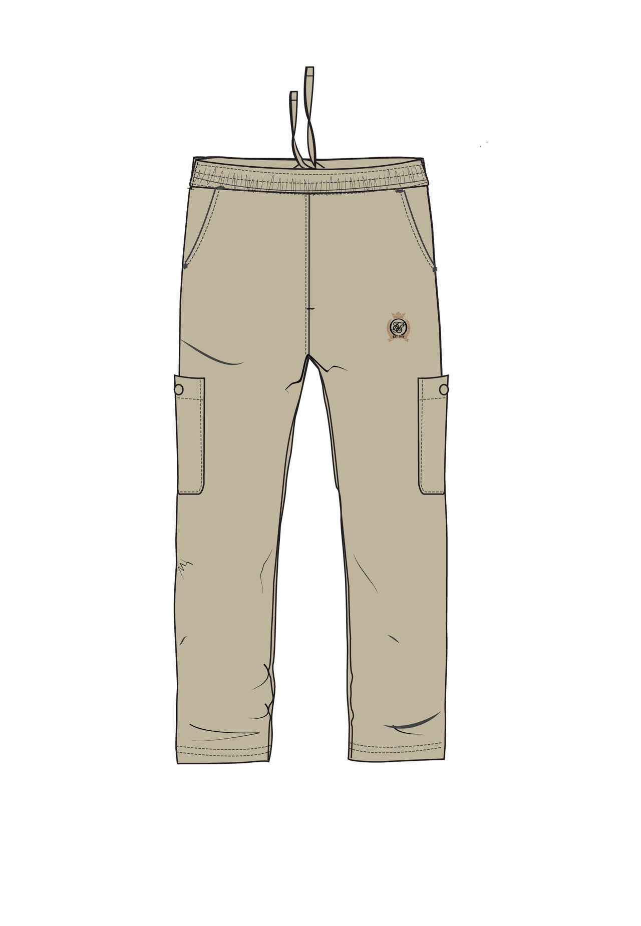 Beige Loose Fit Cargos