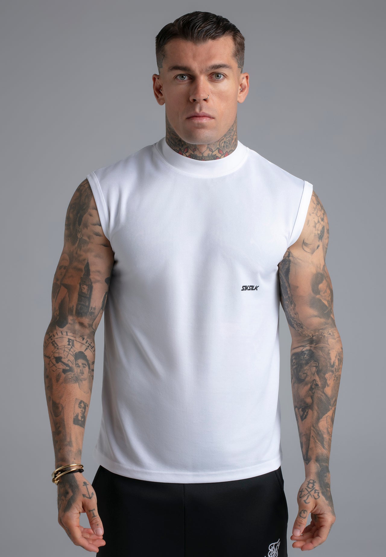 White Sleeveless T-Shirt