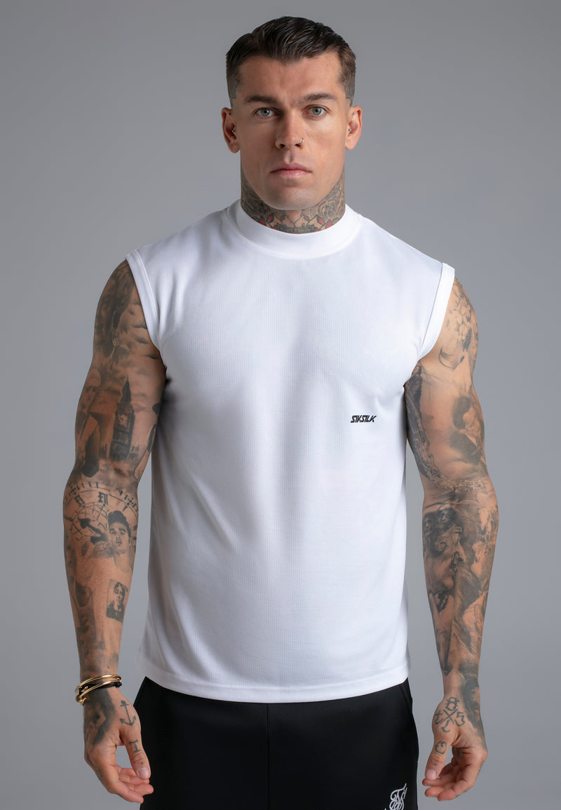 White Sleeveless T-Shirt