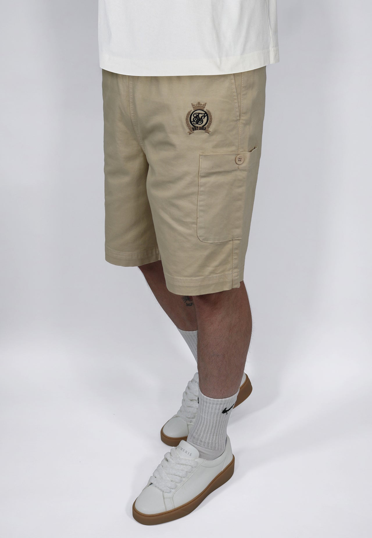Beige Cargo Shorts