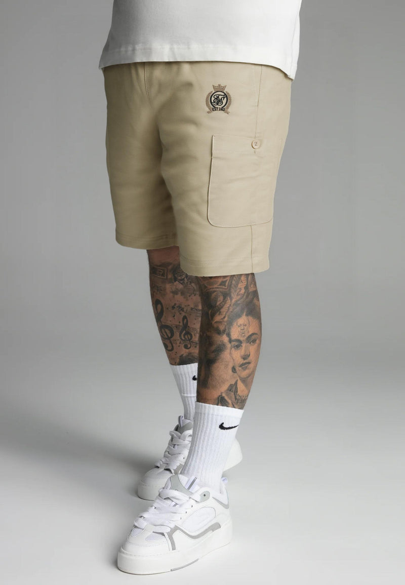 Beige Cargo Shorts