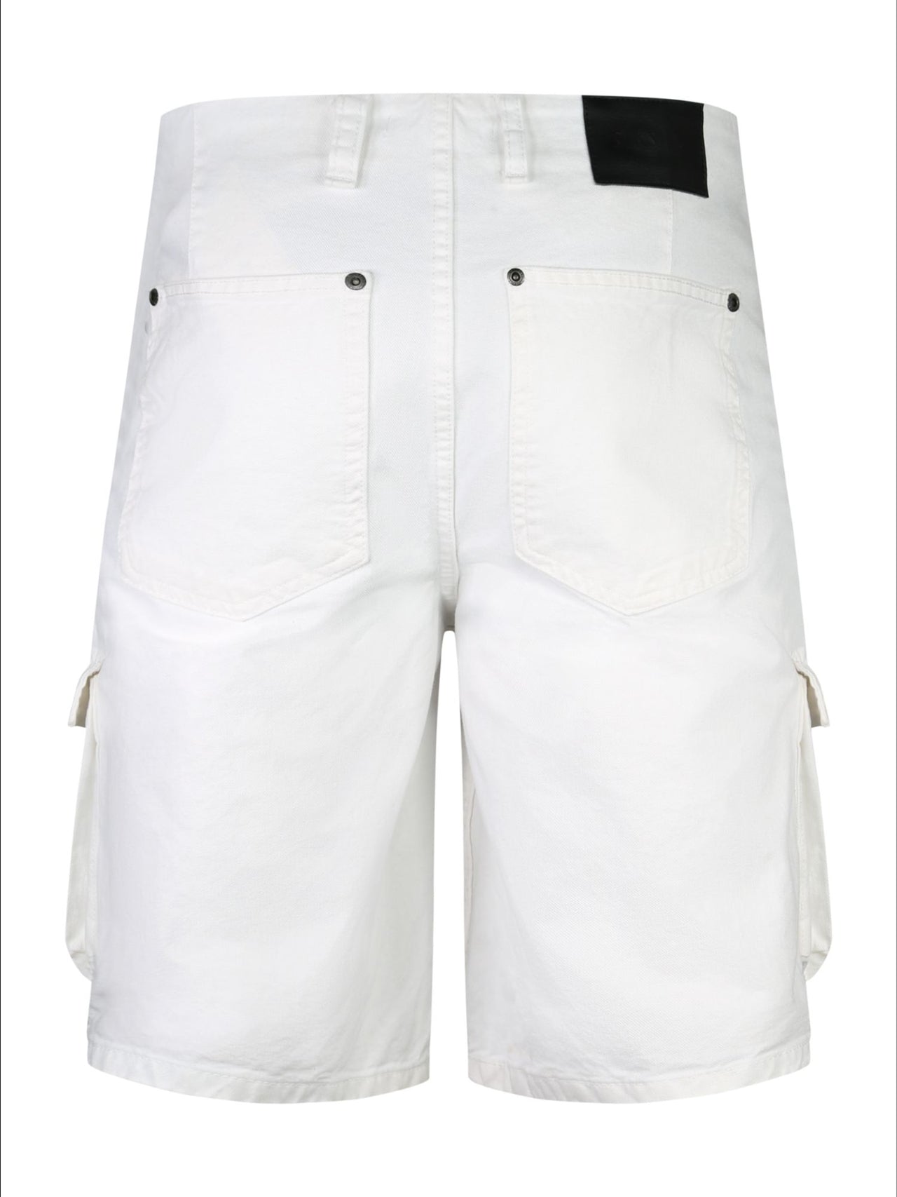 Washed White Denim Cargo Shorts (6)