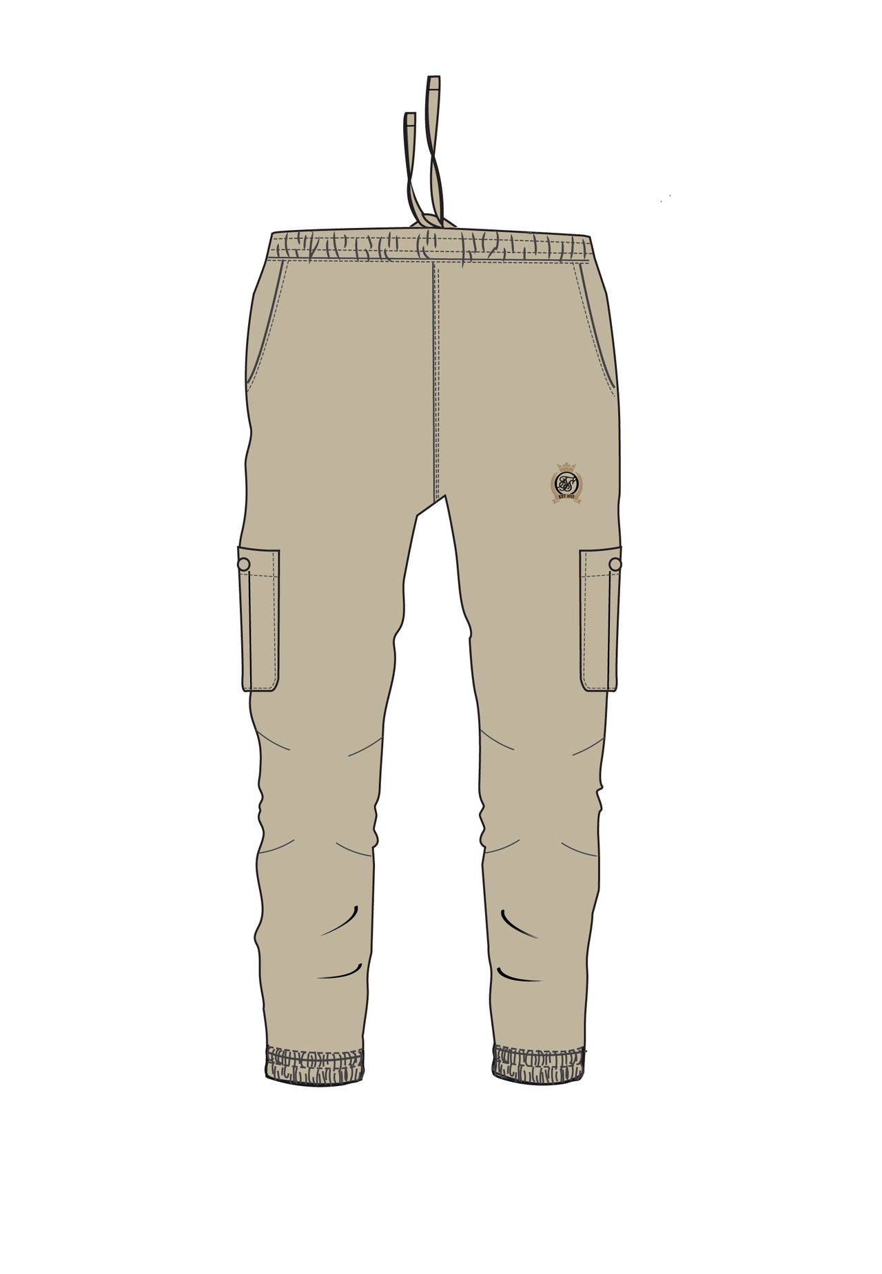 Beige Slim Fit Cargos