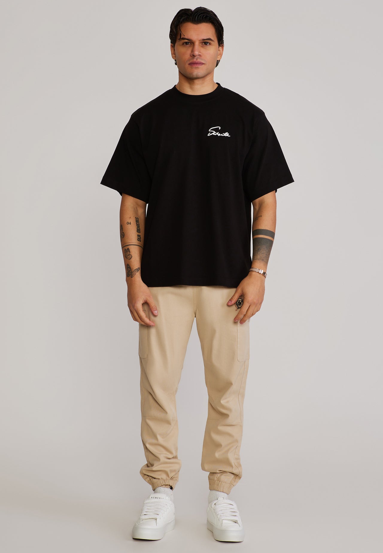 Beige Slim Fit Cargos (1)