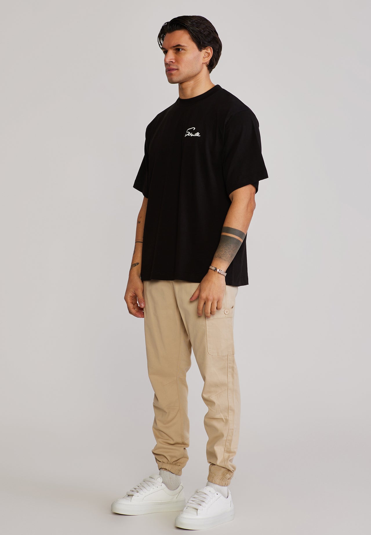 Beige Slim Fit Cargos (3)