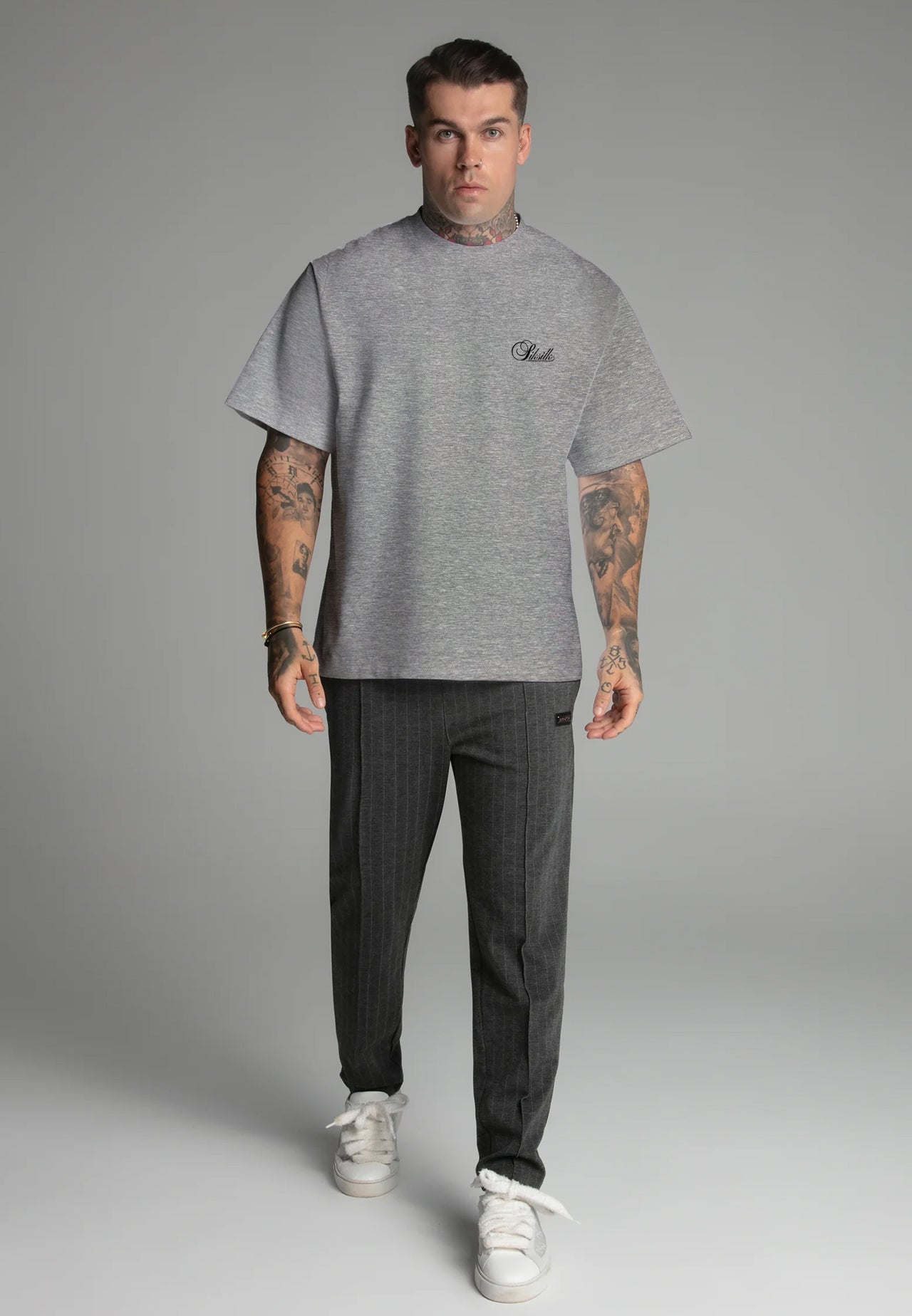 Grey Marl Oversized T-Shirt (2)