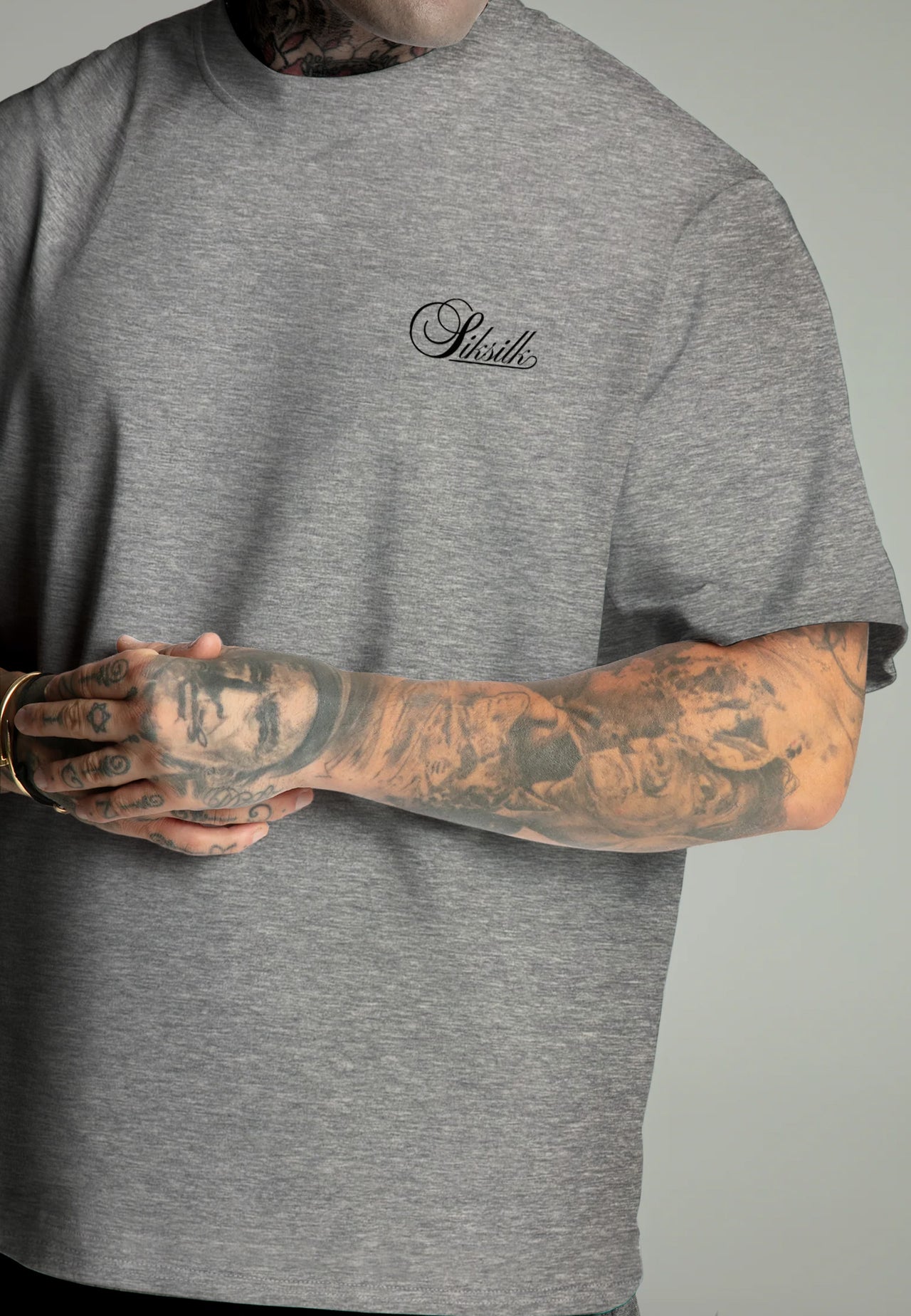 Grey Marl Oversized T-Shirt (3)