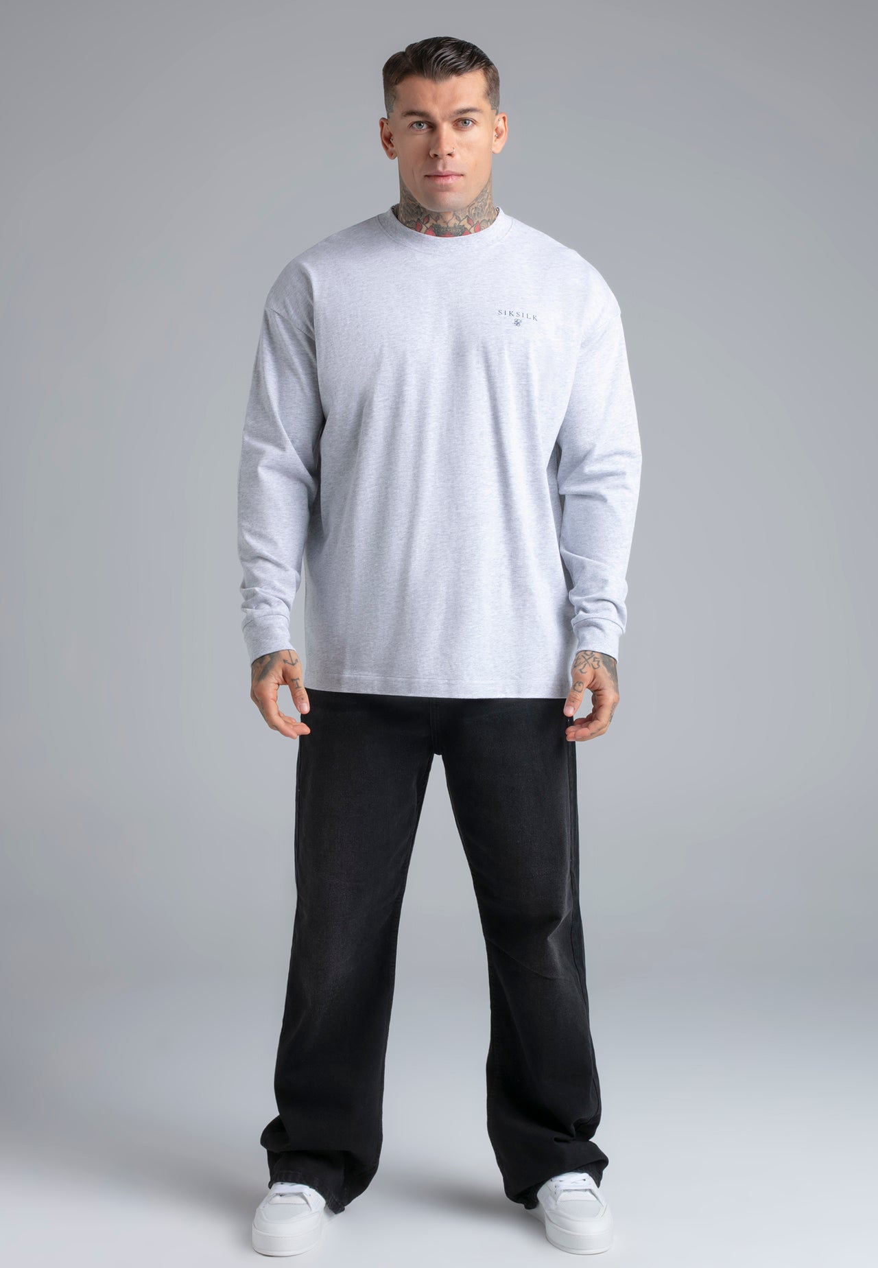 Grey Marl Long Sleeve T-Shirt (2)