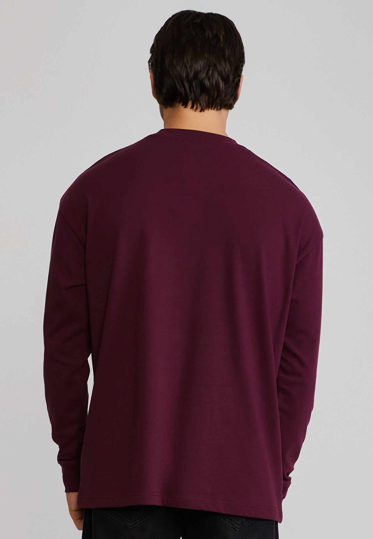 Burgundy Long Sleeve T-Shirt (4)