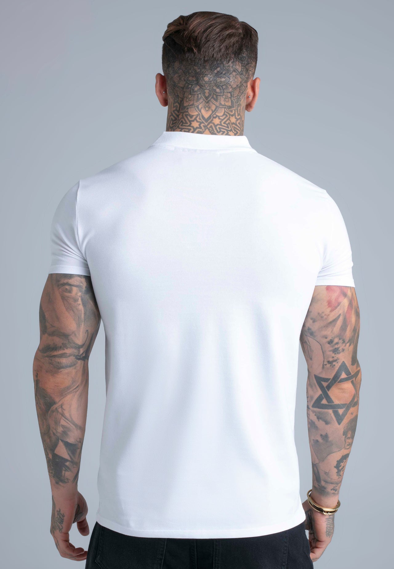 White Zip Polo T-Shirt (4)