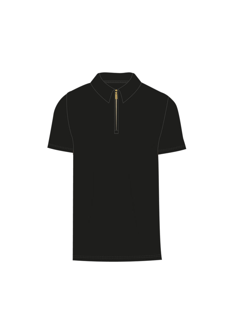 Black Zip Polo T-Shirt