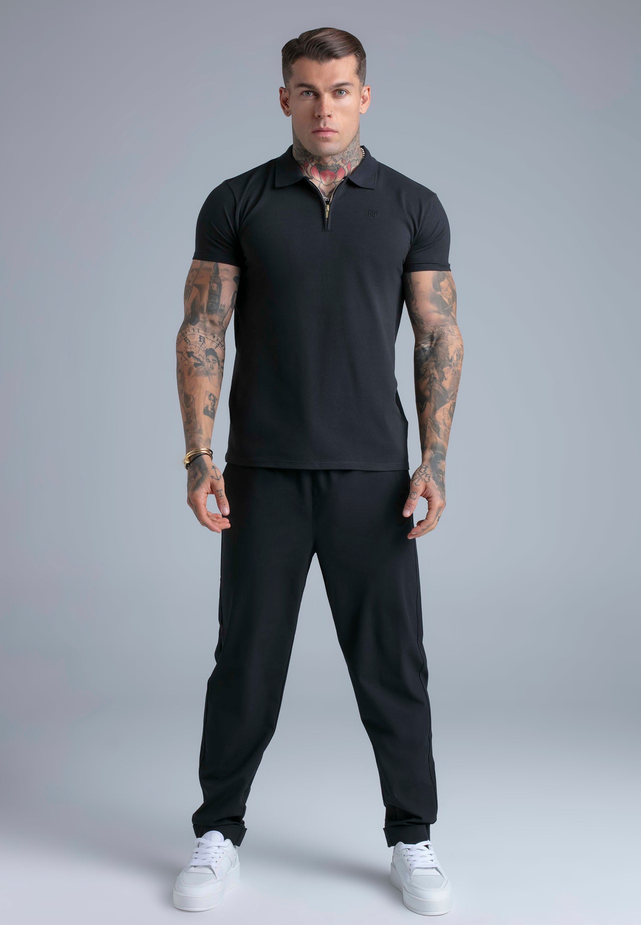 Black Zip Polo T-Shirt (2)