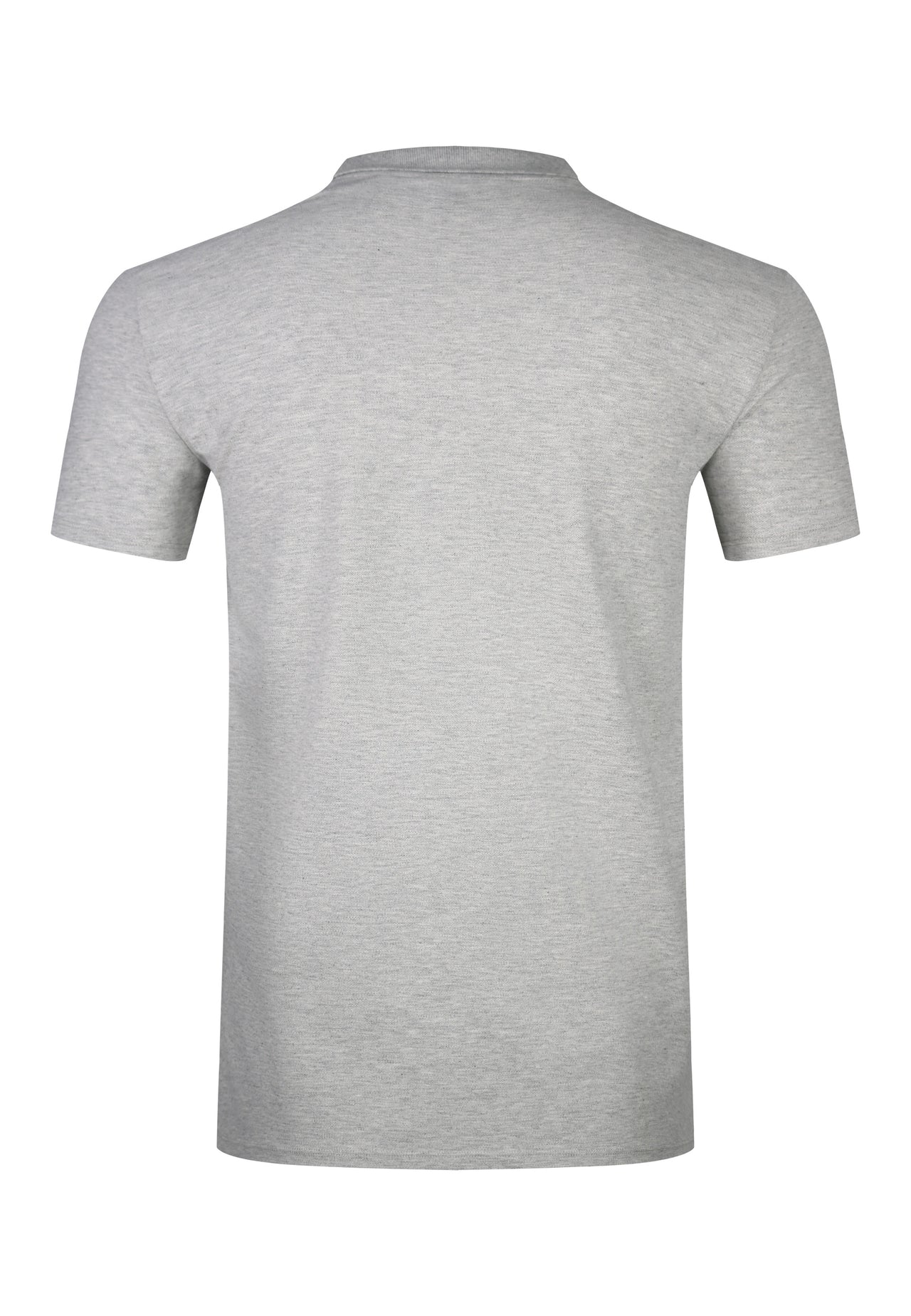 Grey Marl Zip Polo T-Shirt (5)