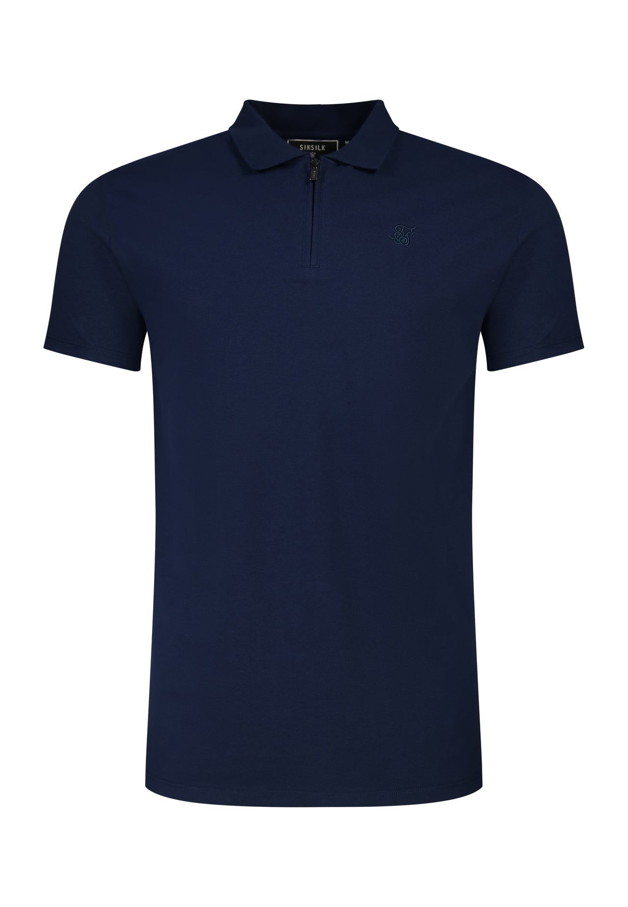 Navy Zip Polo T-Shirt (5)