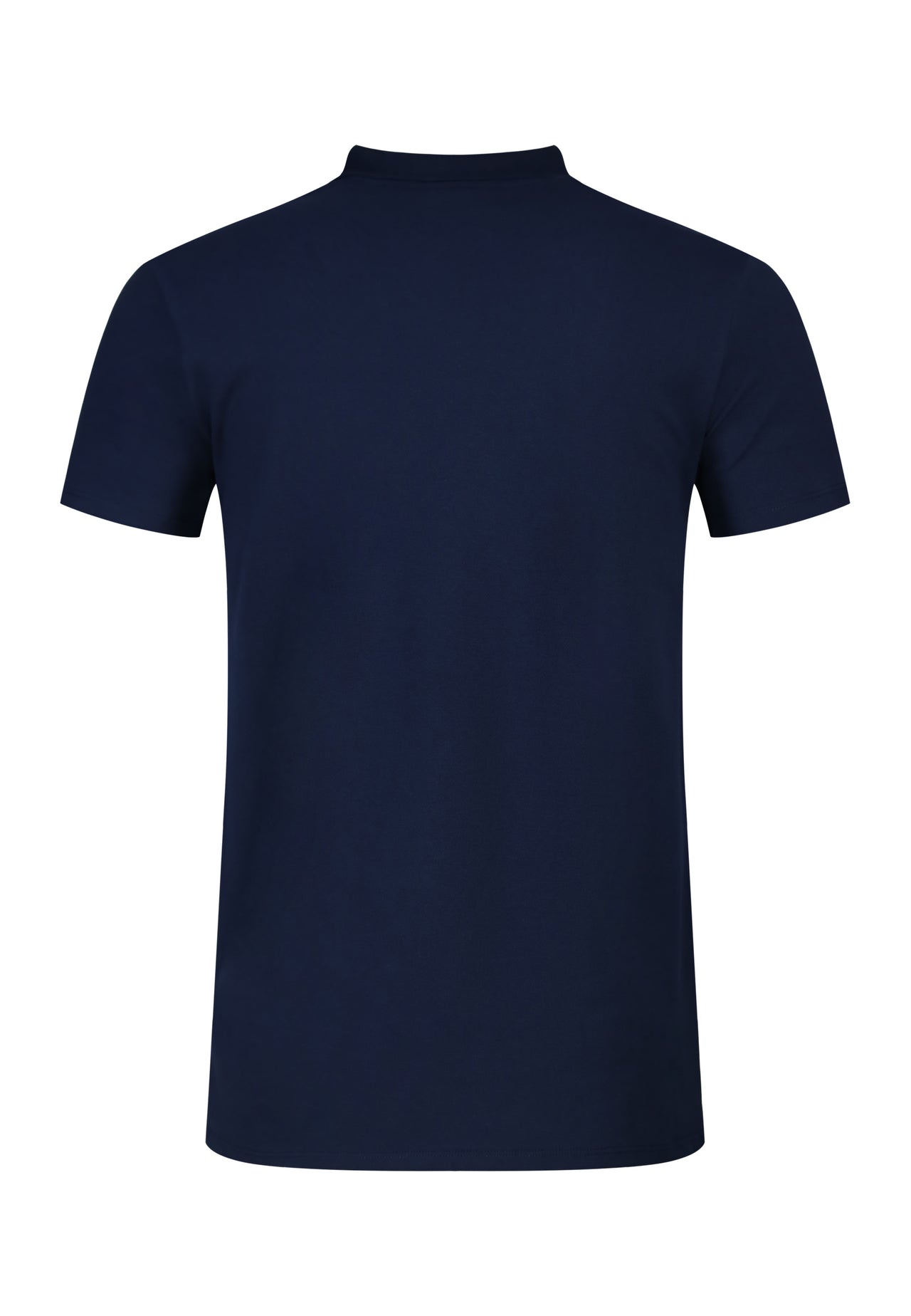 Navy Zip Polo T-Shirt (6)