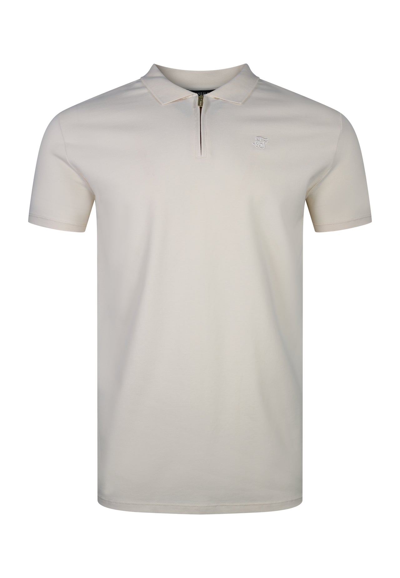 Ecru Zip Polo T-Shirt (5)