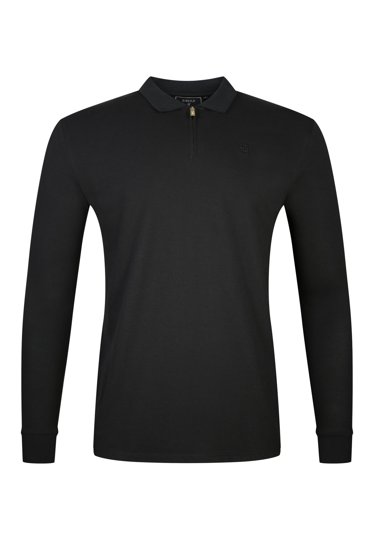 Black LS Zip Polo T-Shirt (5)