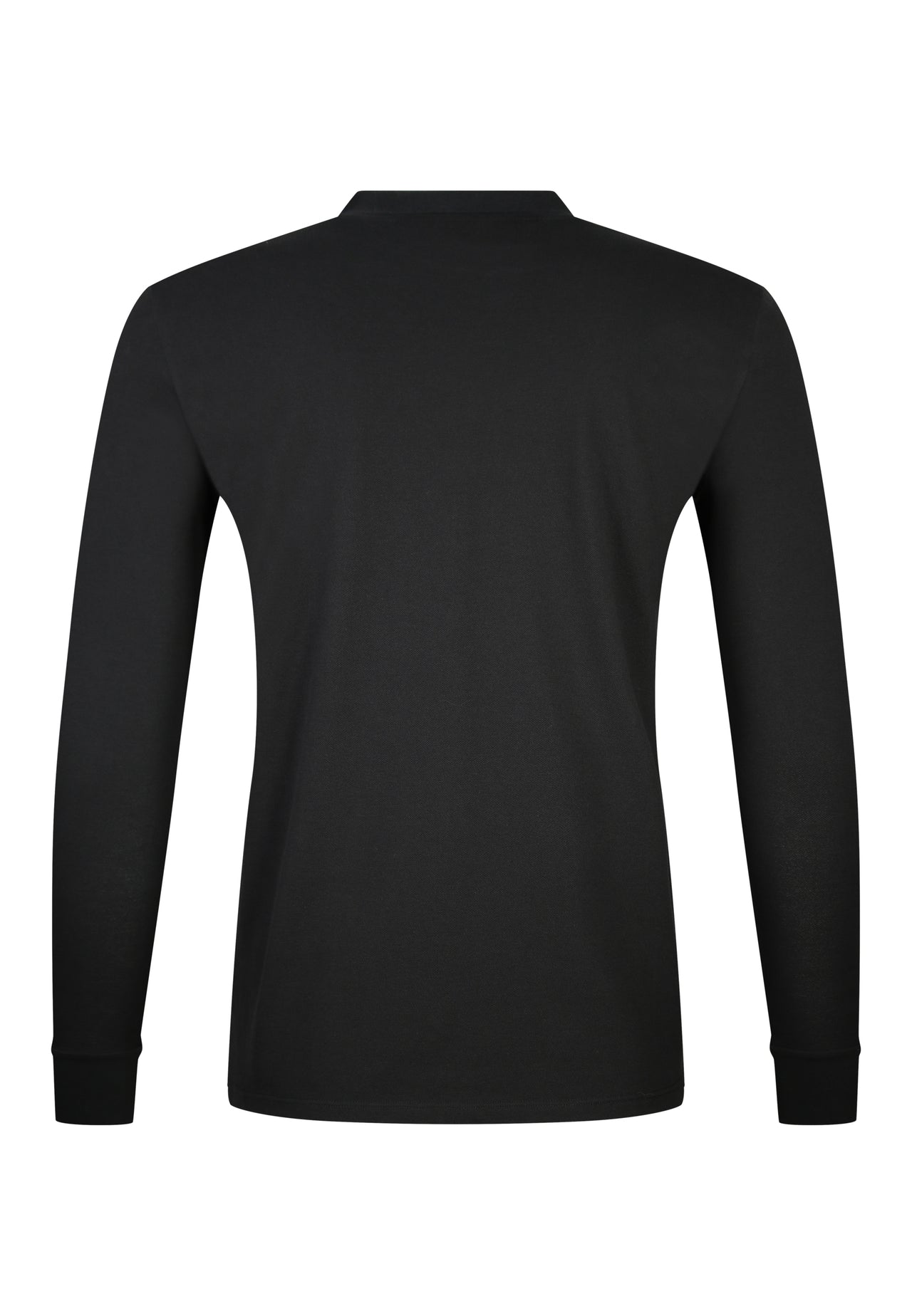 Black LS Zip Polo T-Shirt (6)