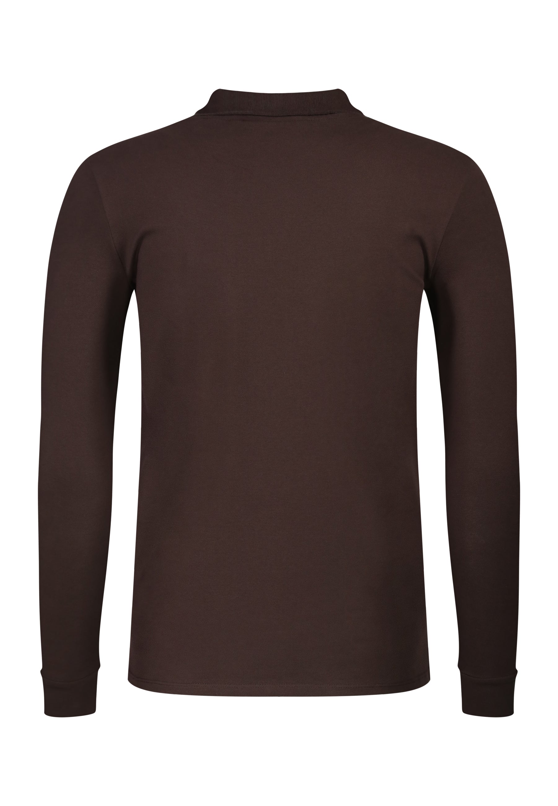 SikSilk Mens Brown LS Zip Polo T-Shirt | SikSilk US