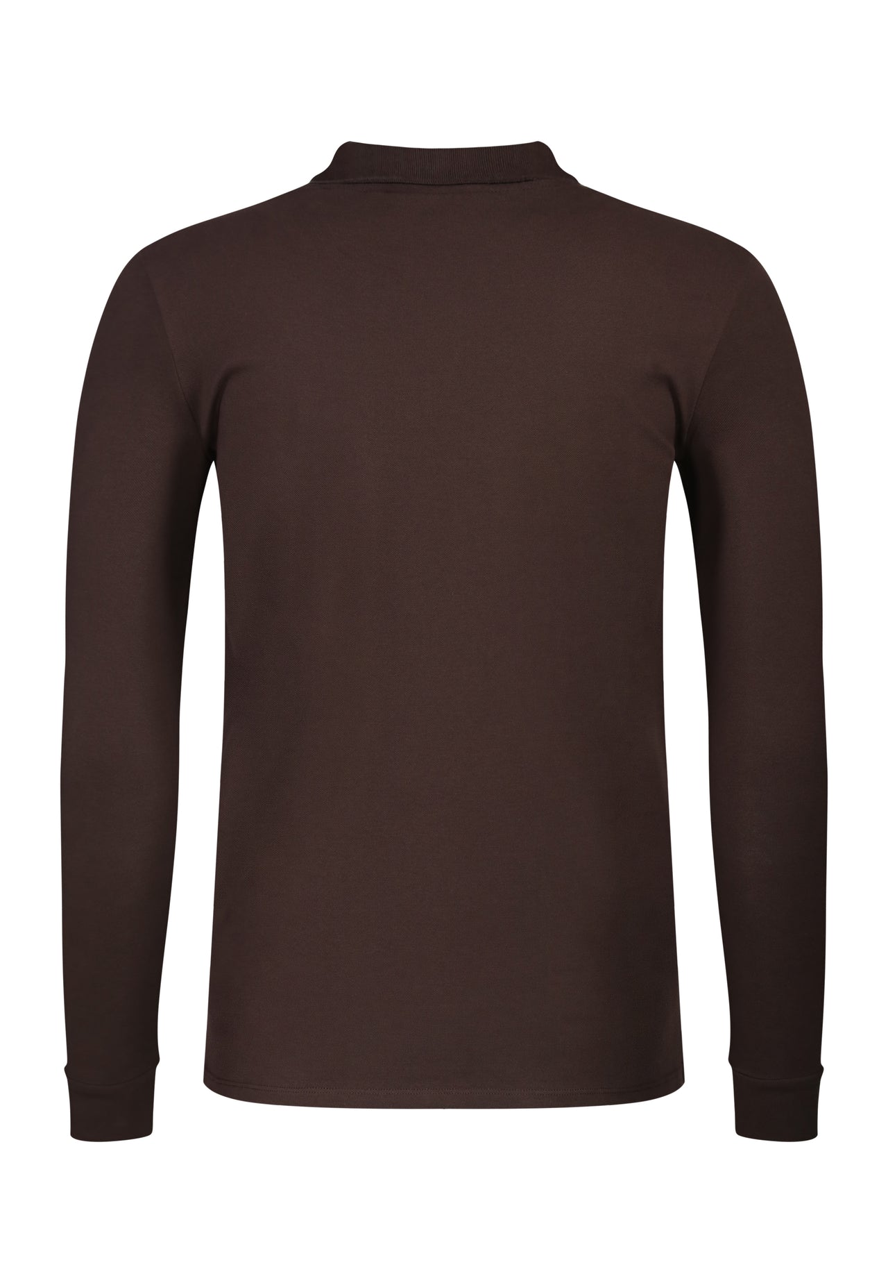 Brown LS Zip Polo T-Shirt (6)