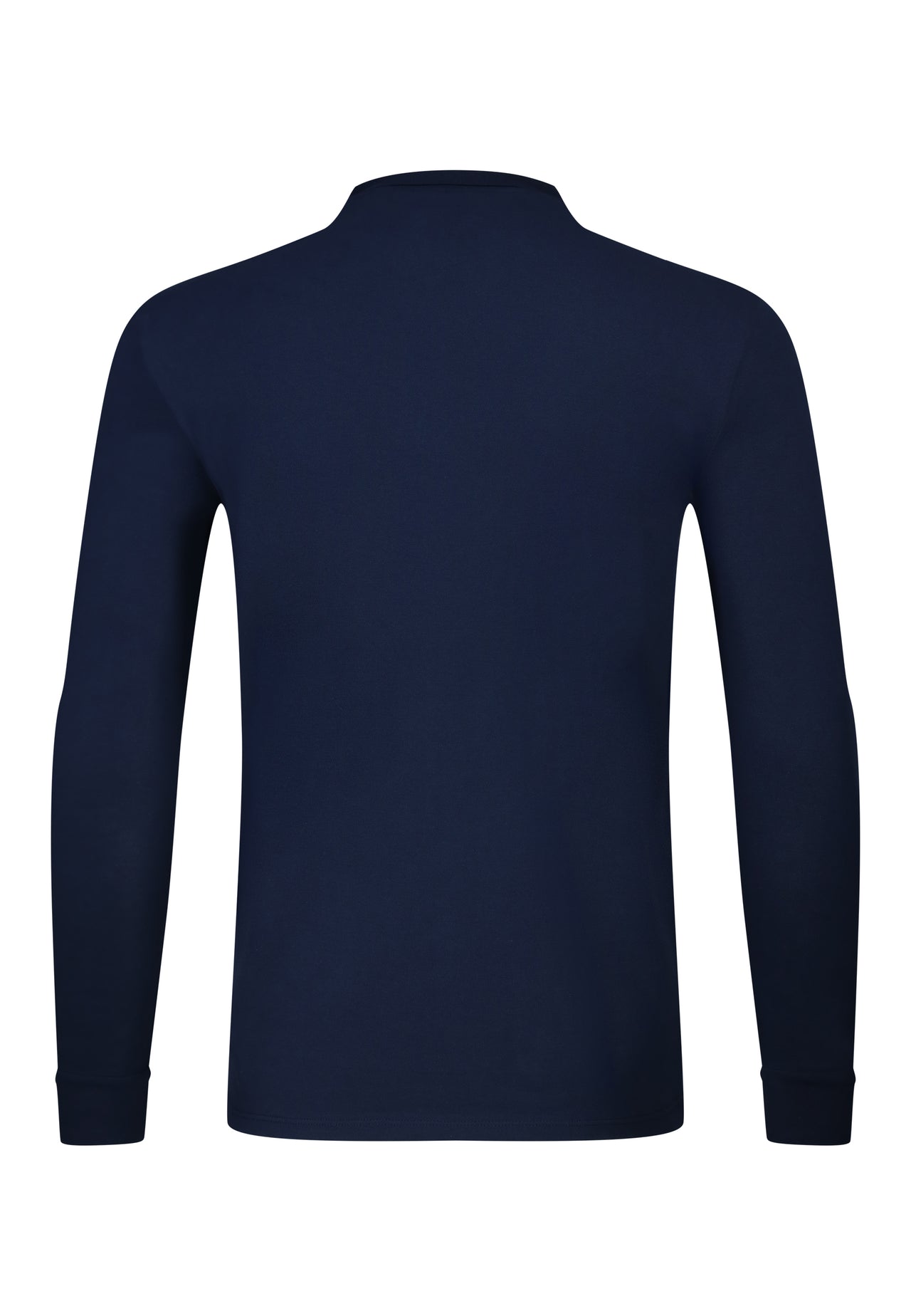 Navy LS Zip Polo T-Shirt (6)