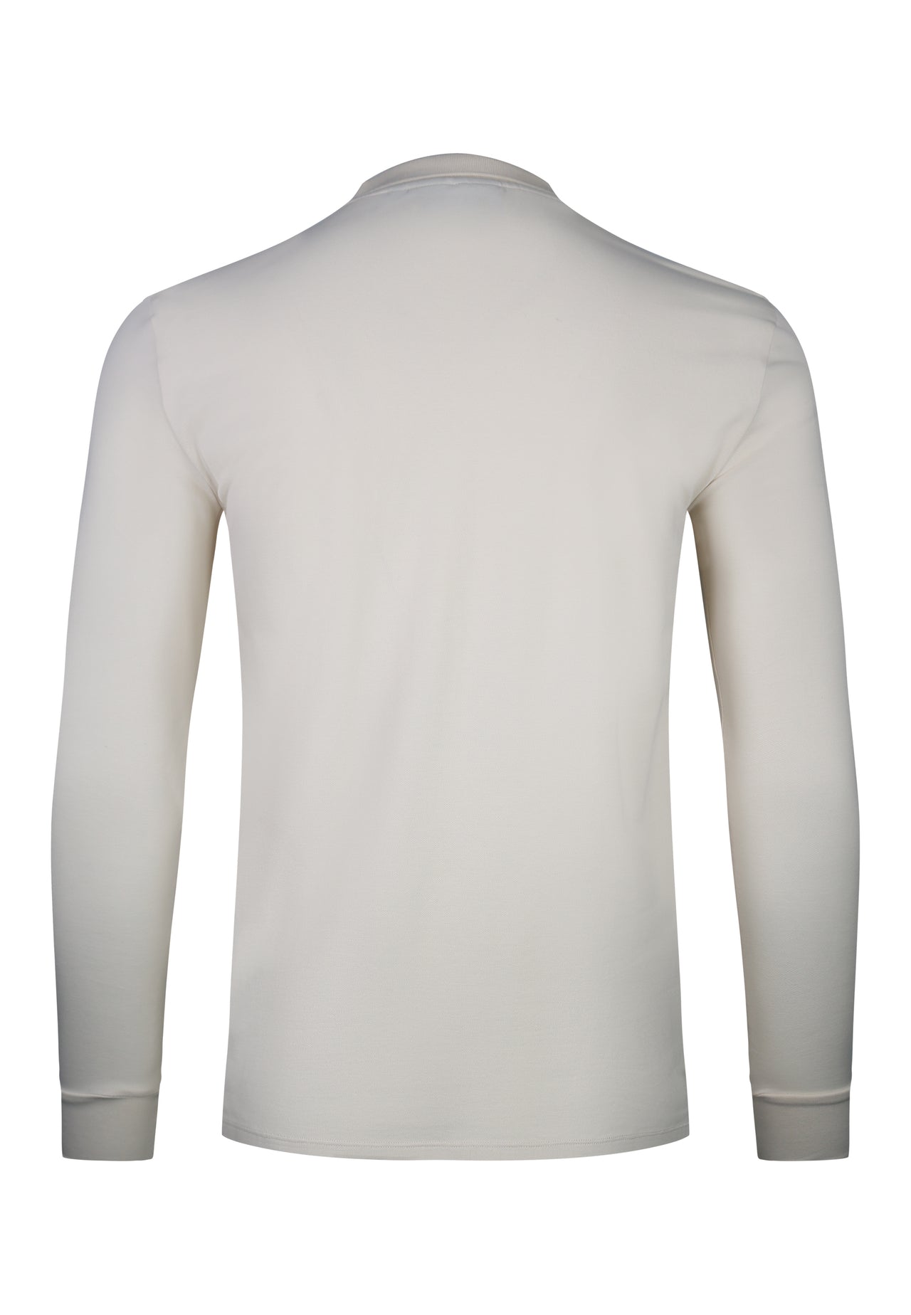 Ecru LS Zip Polo T-Shirt (6)