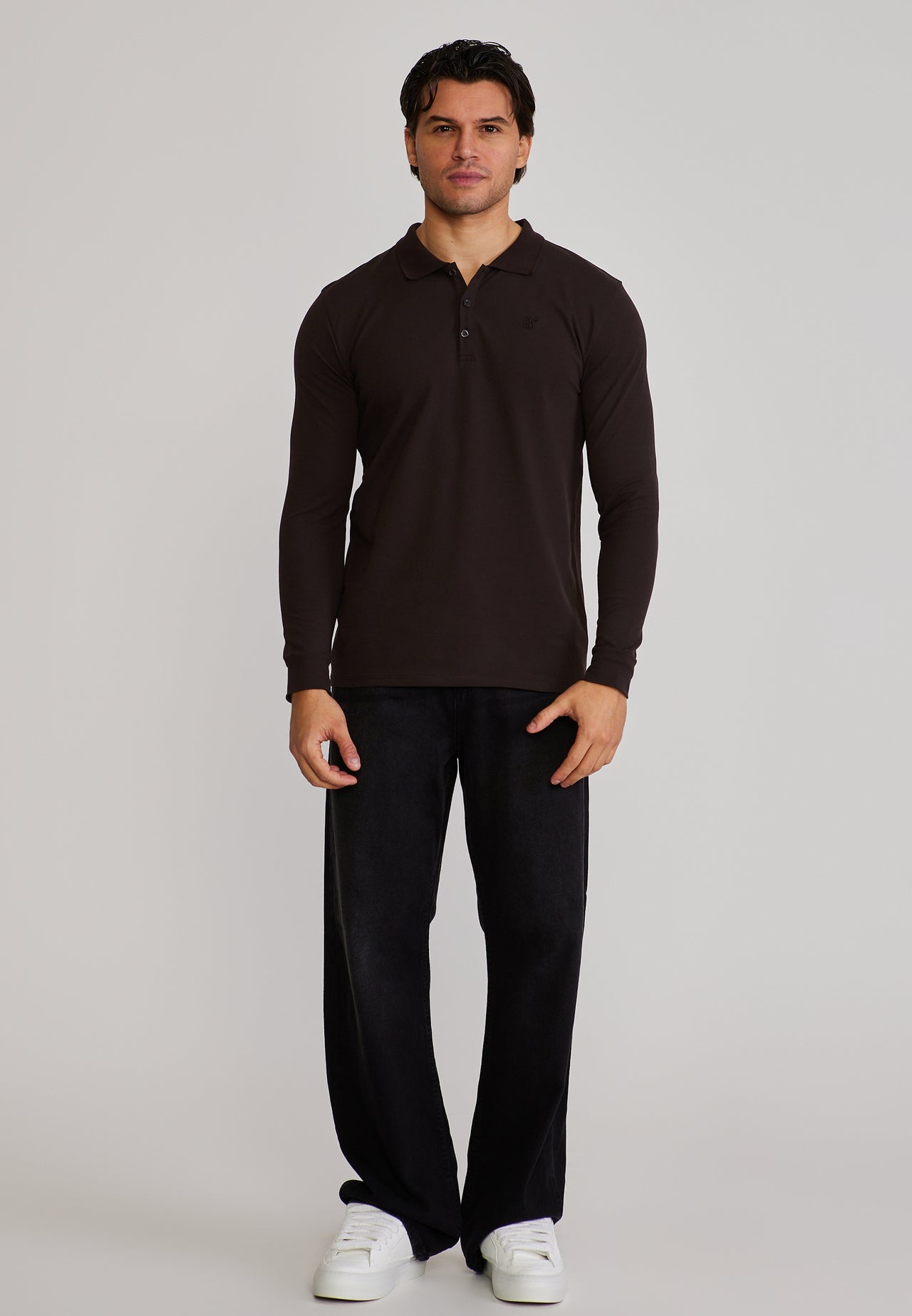 Brown LS Button Polo (2)