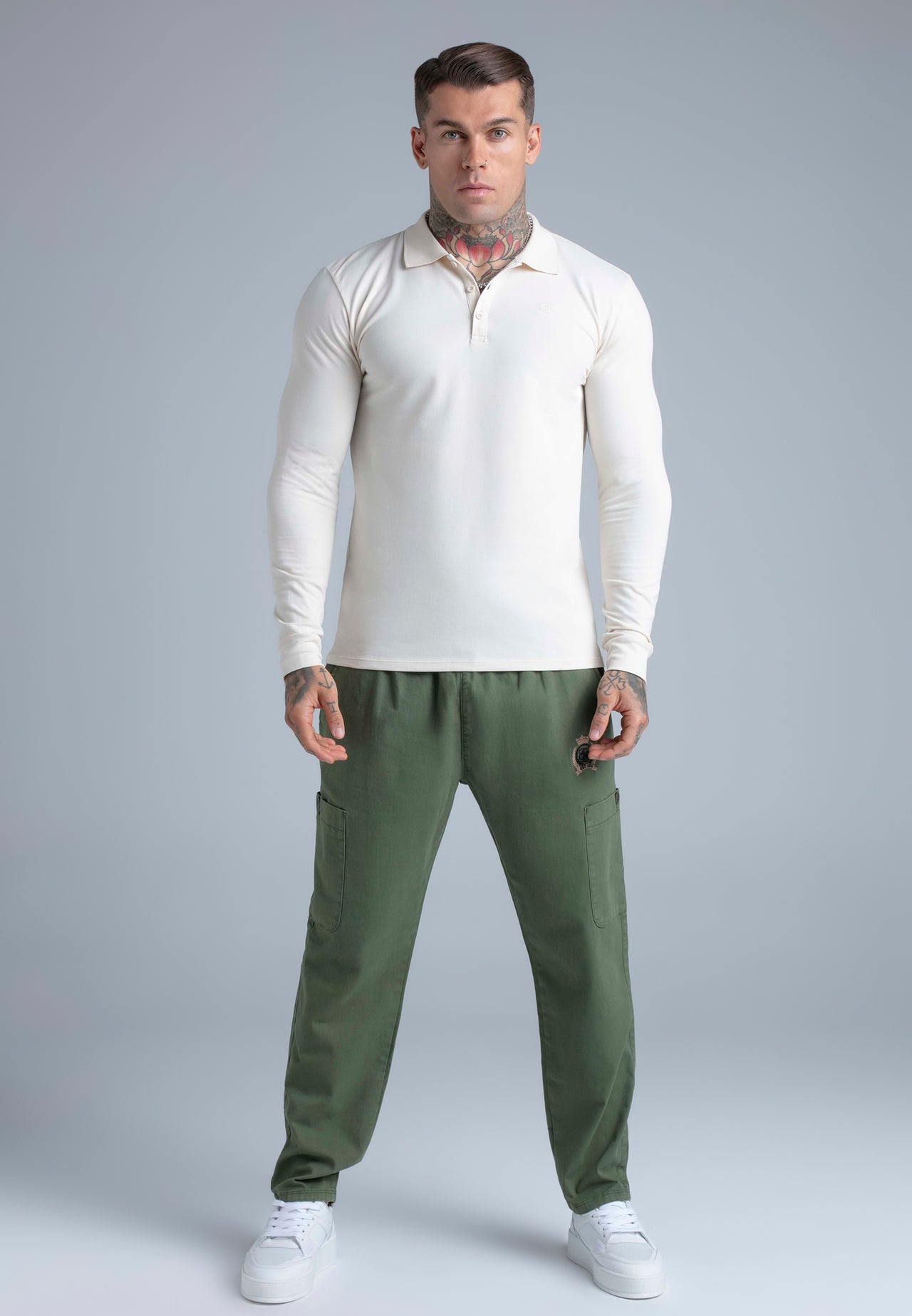 Ecru LS Button Polo (2)