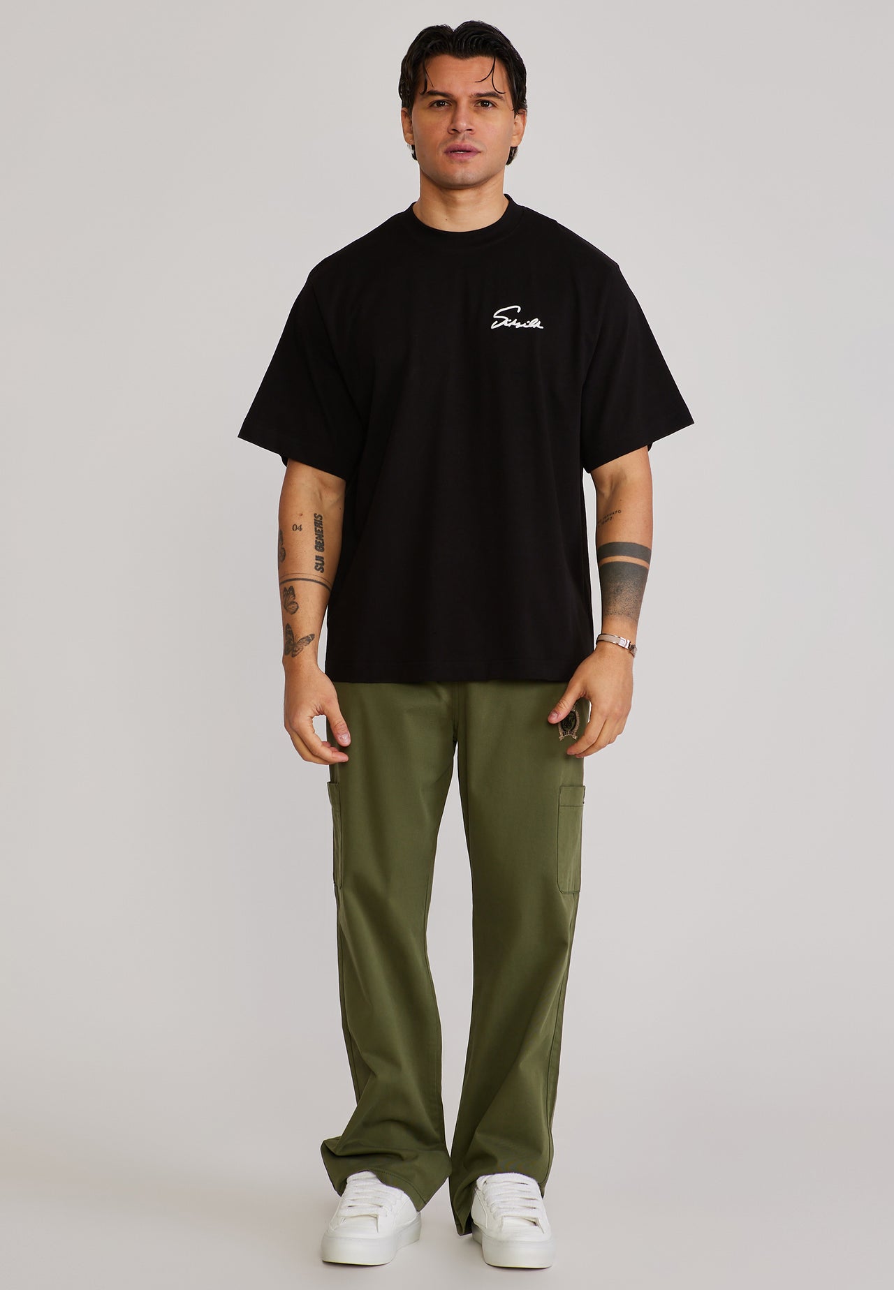 Khaki Green Baggy Cargos (1)