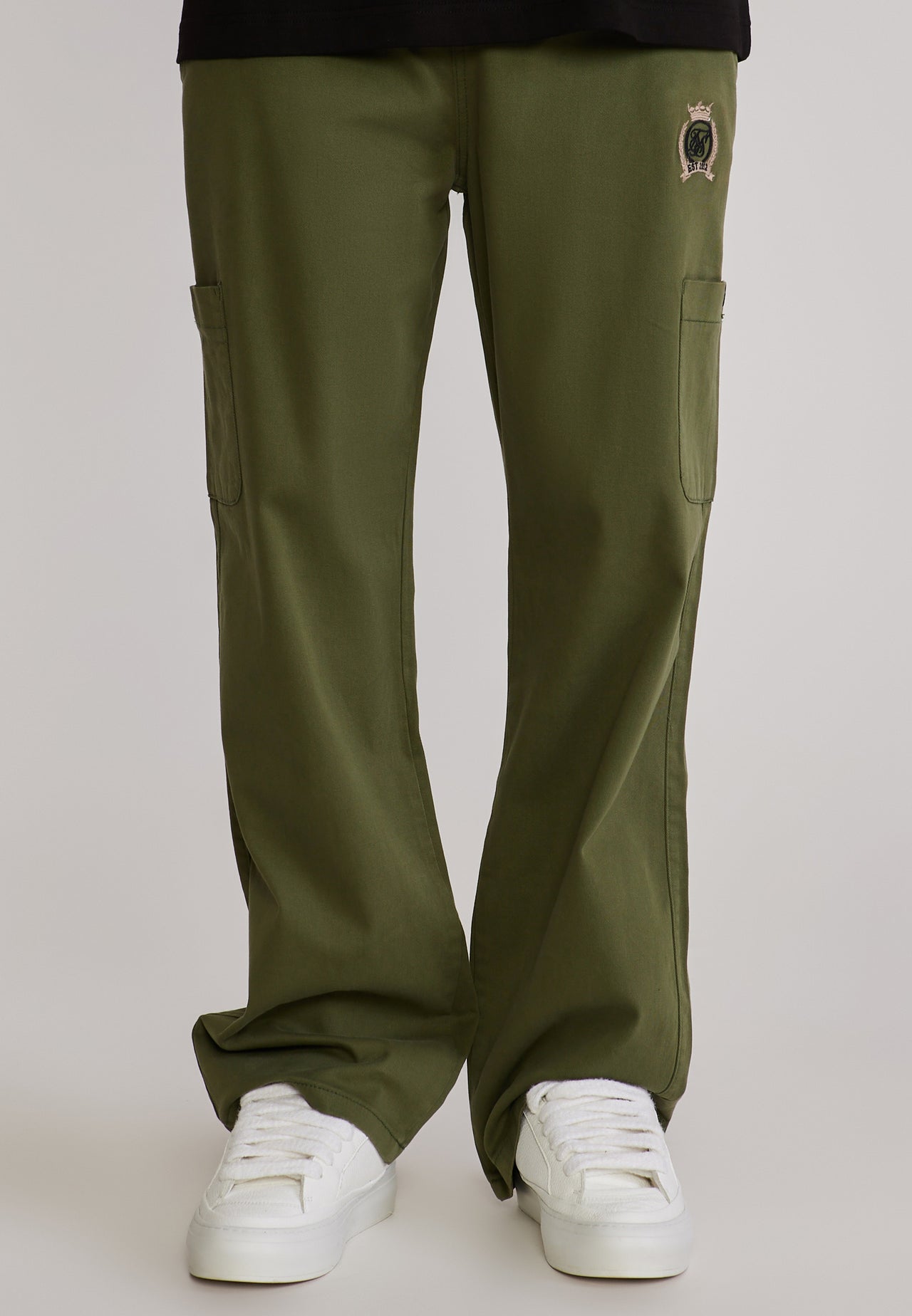 Khaki Green Baggy Cargos (2)
