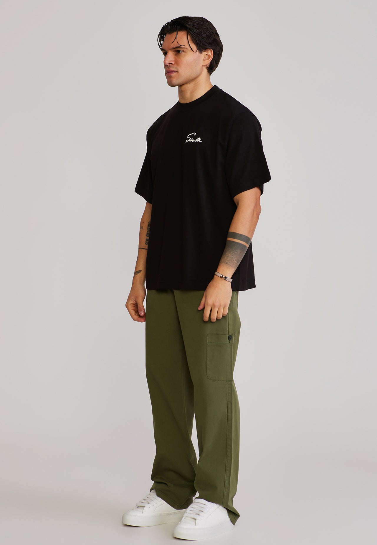 Khaki Green Baggy Cargos (3)