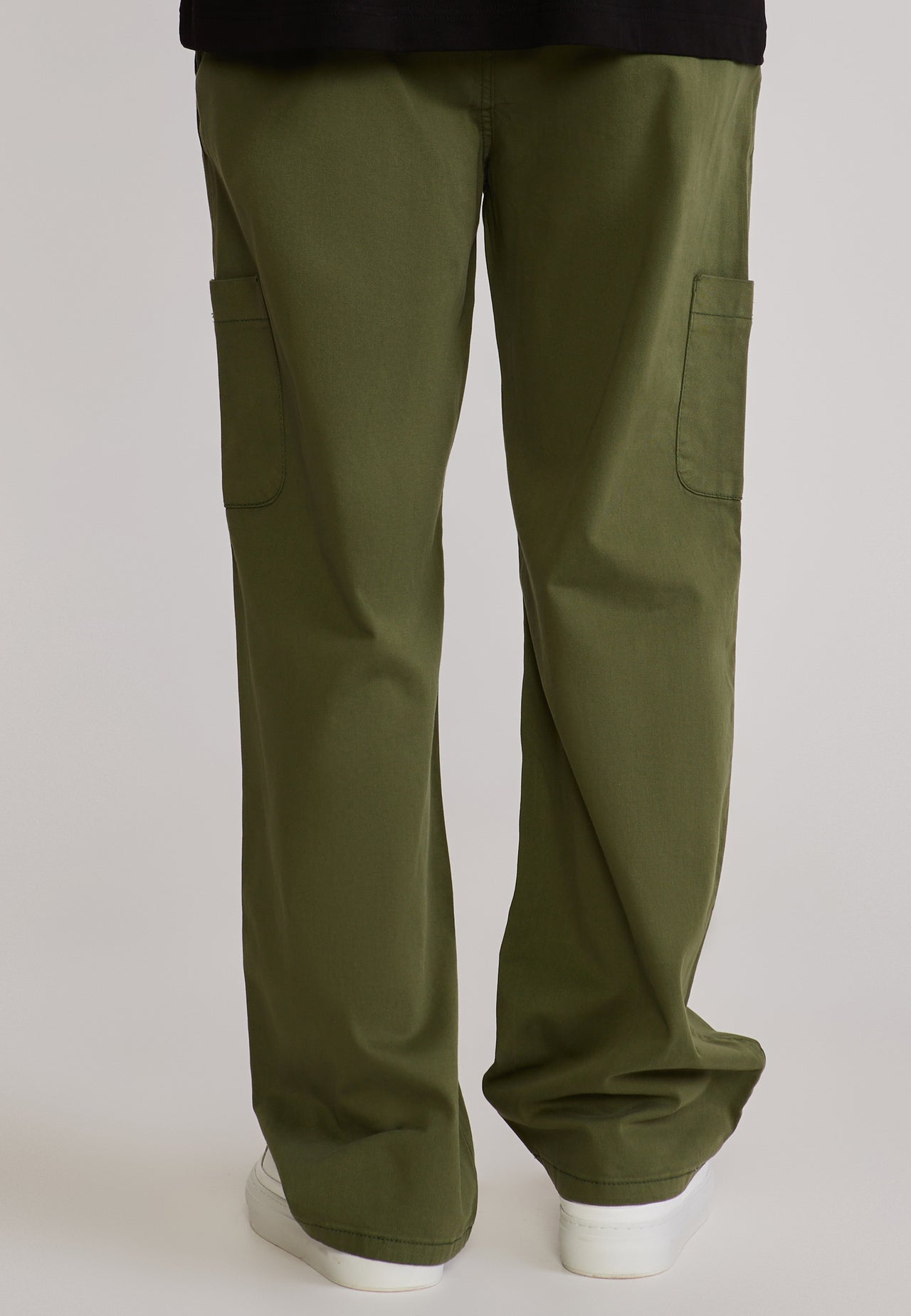 Khaki Green Baggy Cargos (4)
