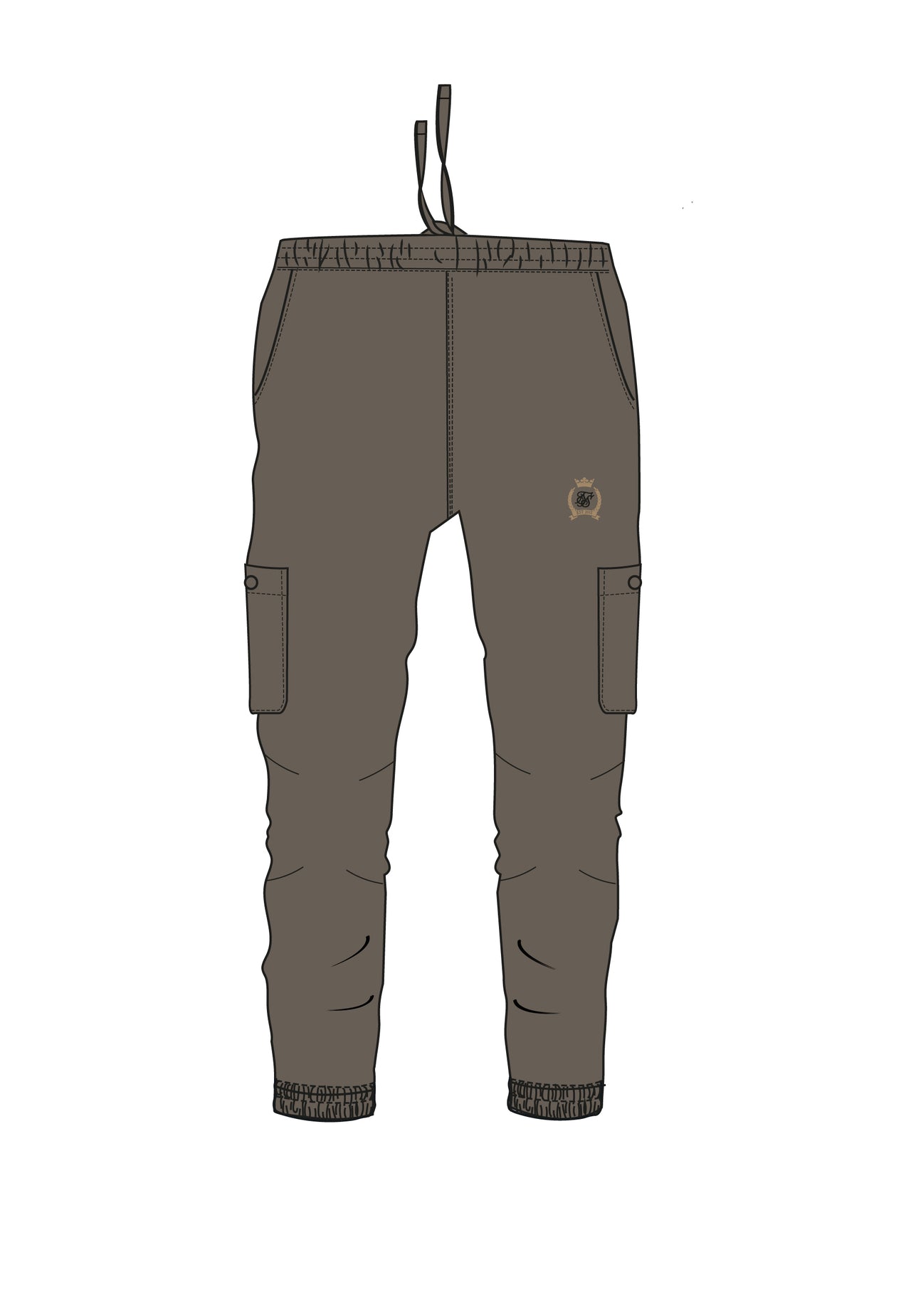 Mid Brown Slim Fit Cargos