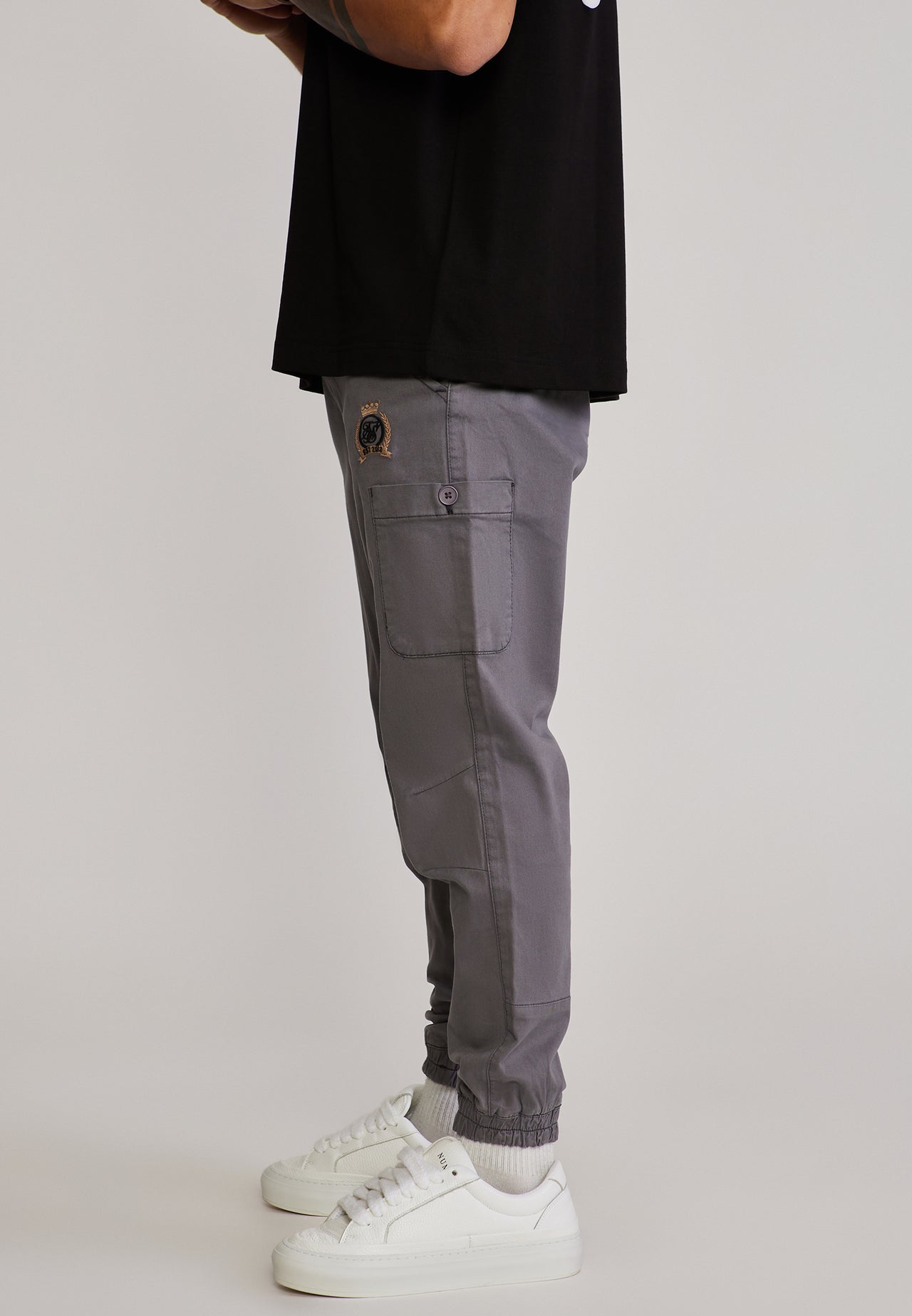 Grey Slim Fit Cargos (2)