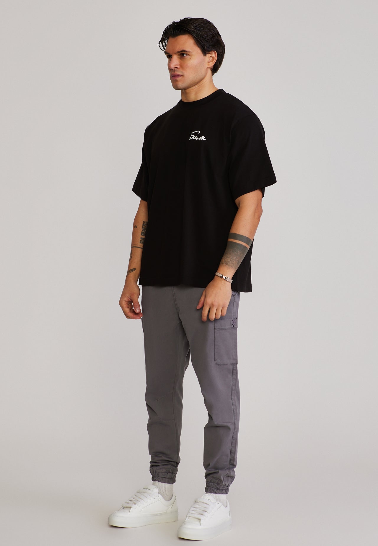 Grey Slim Fit Cargos (3)