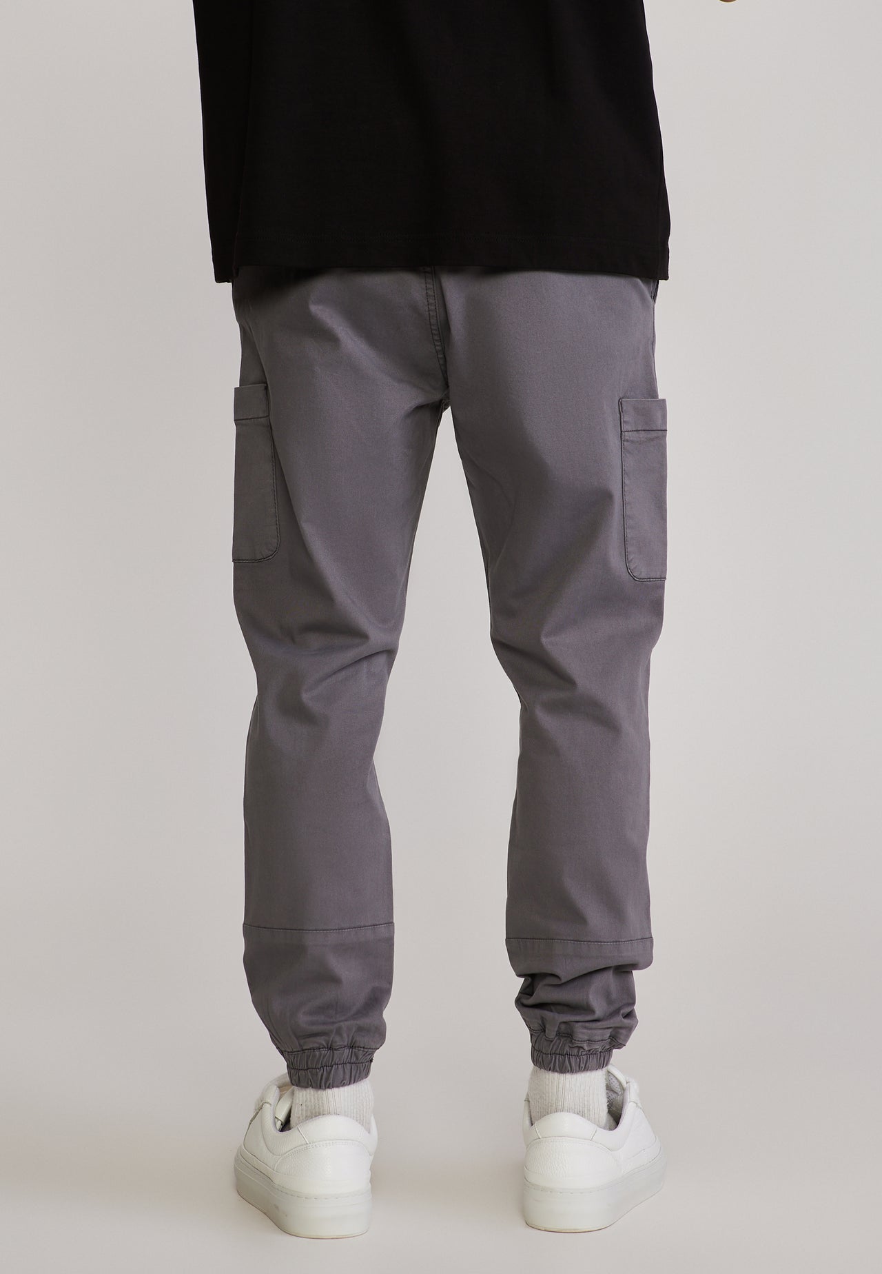 Grey Slim Fit Cargos (4)