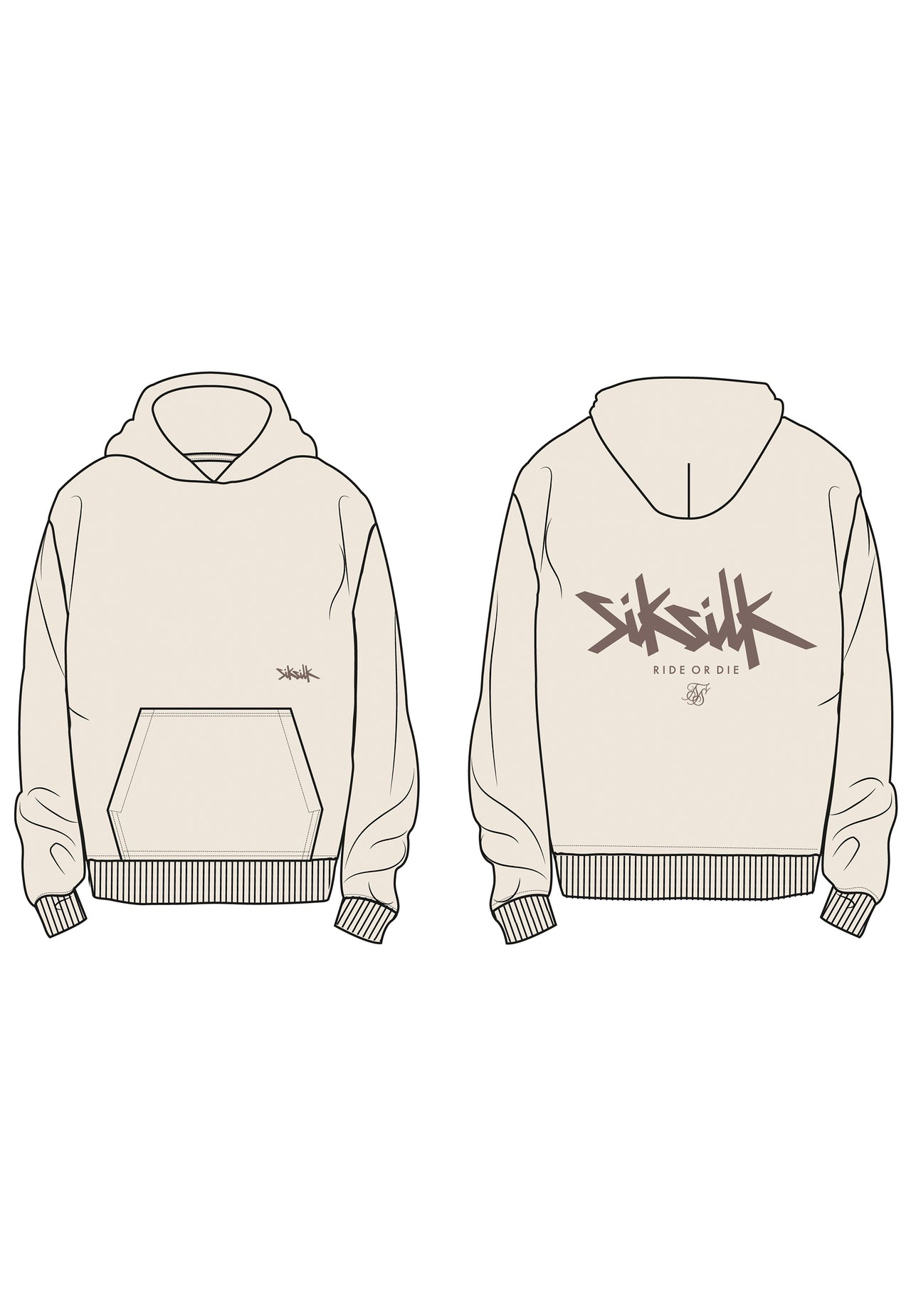 Ecru Graphic Hoodie